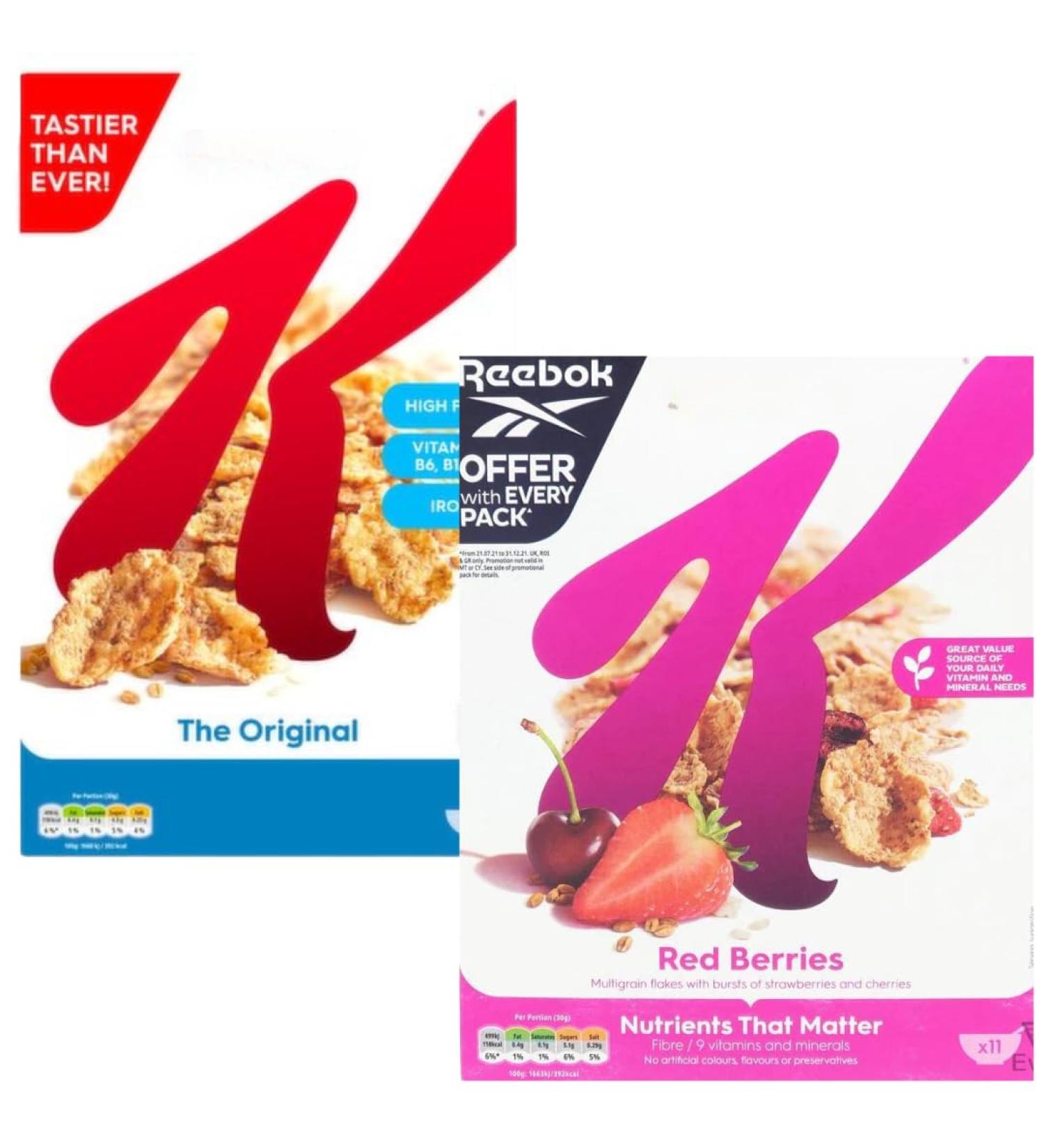 Breakfast Cereal Bundle with Kellogg's Special K Original Breakfast Cereal 440g and Special K Red Berries Breakfast Cereal 330g (2 Pack)