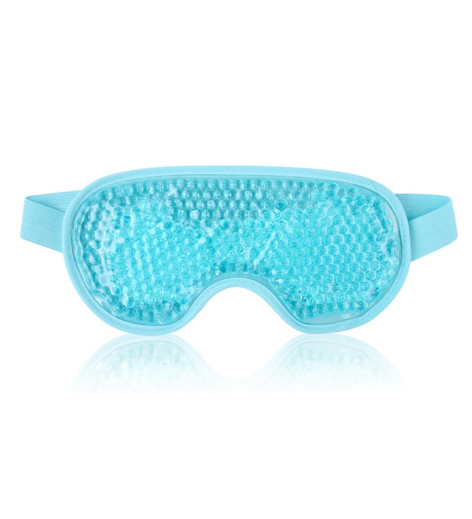 NEWGO Cooling Gel Mask for Puffy Eyes - Hot Cold Therapy for Migraine, Dark Circles, Dry Eyes - Reusable Sinus Pain Relief - Light Blue - Buy Online on GoSupps.com