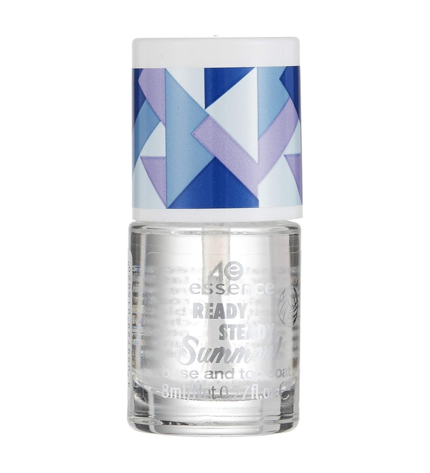 Essence Ready Steady Summer Base and Top Coat No. 01: 8ml Base & Top Coat in One Nail Polish Go Hard Or Go Home