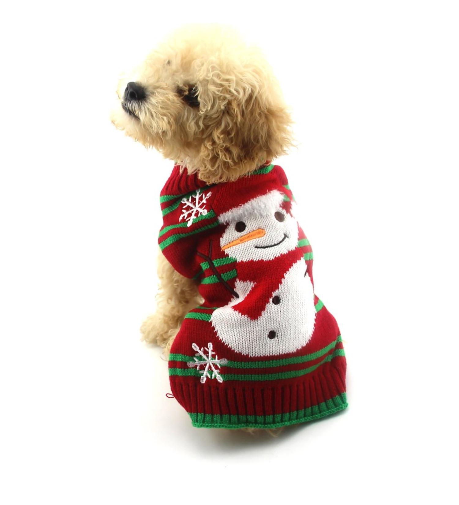 NACOCO Snowman Holiday Sweater for Small Dogs & Cats - Christmas & New Year Pet Clothes - Buy Online on GoSupps.com