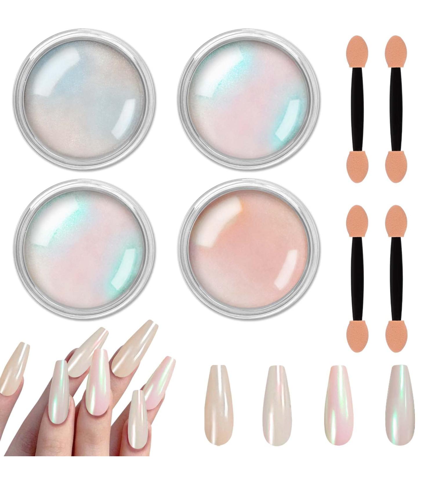 Chrome Nail Powder Metallic Mirror Effect Pigment Kit - Violet Green Emerald - Buy Online on GoSupps.com