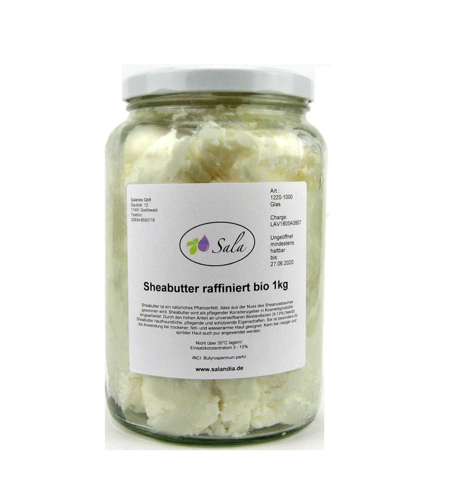 Sala Shea Butter refined Botyrospermum Parkii ORGANIC 1000 g (1 kg (1 pack))