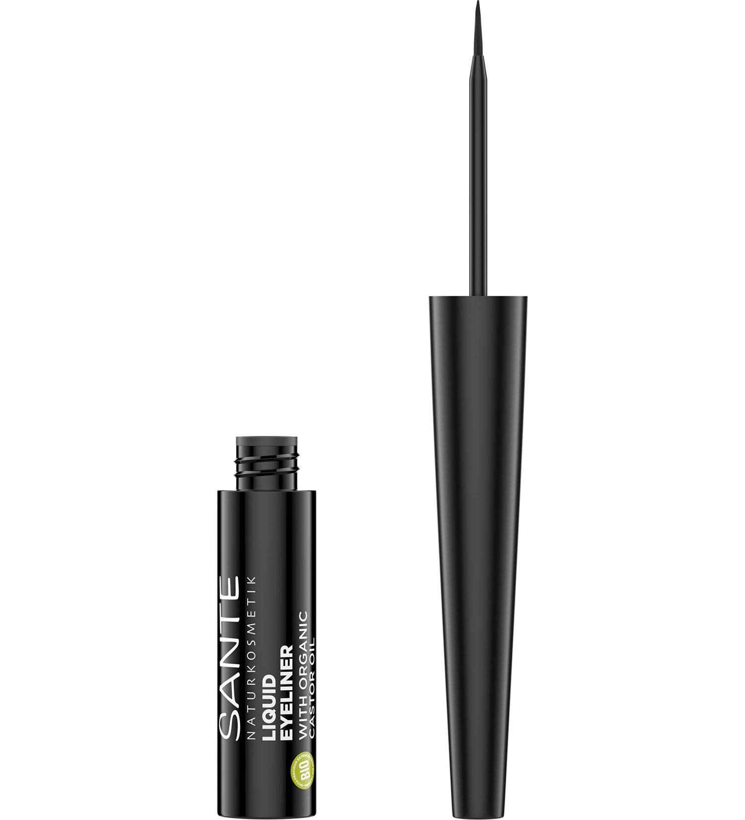 Sante Natural Cosmetics Liquid Eyeliner 01 Black - Vegan Fine Felt Tip 3.5ml - Natural Makeup for Flawless Eye Looks - Buy Online on GoSupps.com