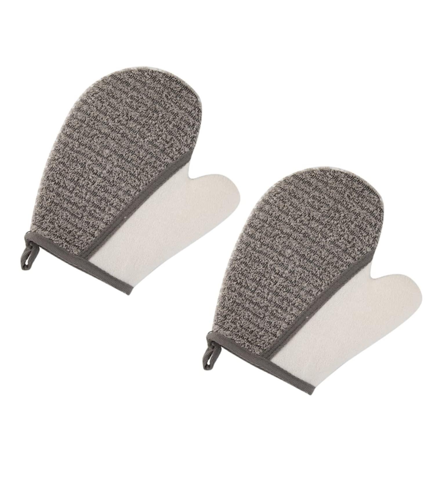 FOMIYES 2pcs Exfoliating Scrub Gloves for Body Massage and Shower, Loofah Bath Towels - Buy Online on GoSupps.com