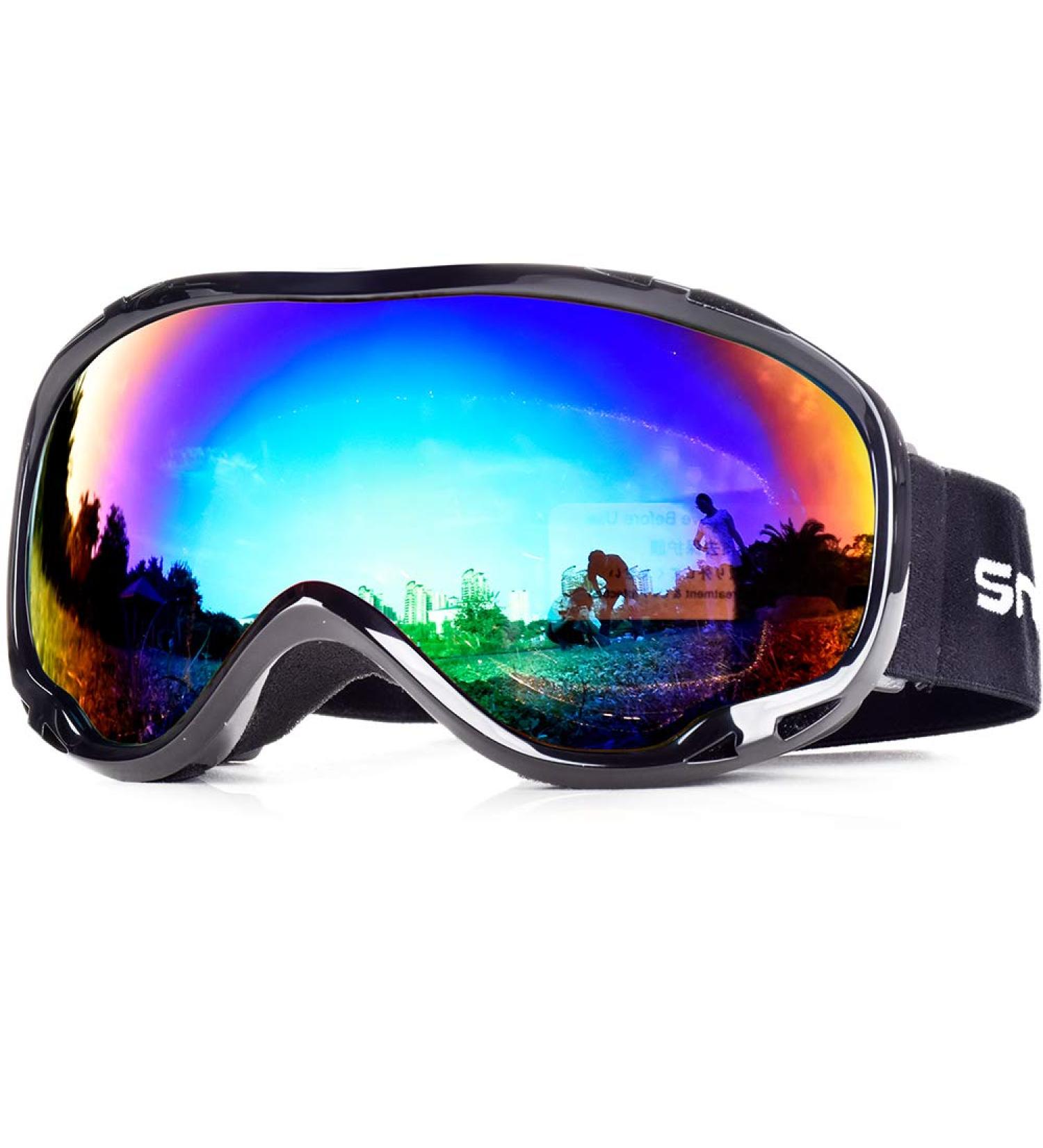 Snowledge Ski & Snowboard Goggles for Men & Women - OTG Double Lens UV400 Protection Windproof Safety Glasses - Compatible with Helmets - HB-167 Black/Blue-Green - Buy Online on GoSupps.com