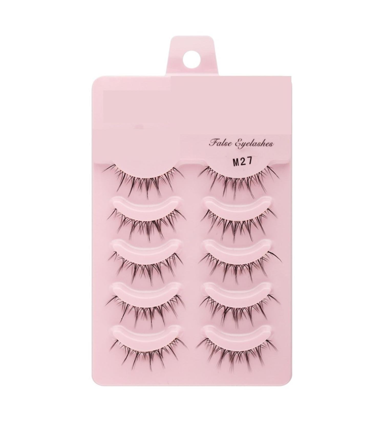 UAMOU 2-50Boxes Manga Lashes False Eyelashes Doll Korean Natural Anime Lashes Spiky Thick Faux Mink Eye Lash Strips Makeup Cheerfully (Color : M27 Size : 10 boxes) - Buy Online on GoSupps.com