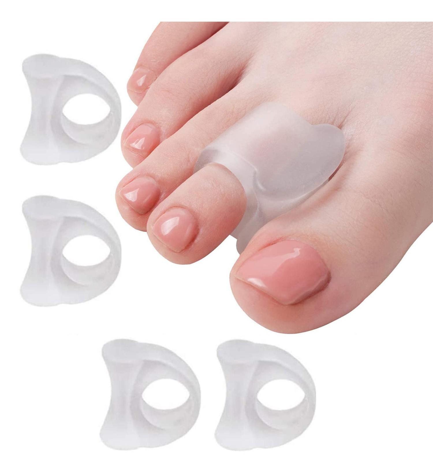 4 PCs Transparent Silicone Toe Separators - Gel Spreaders for Overlapping Toes & Big Toe Relief - Buy Online on GoSupps.com