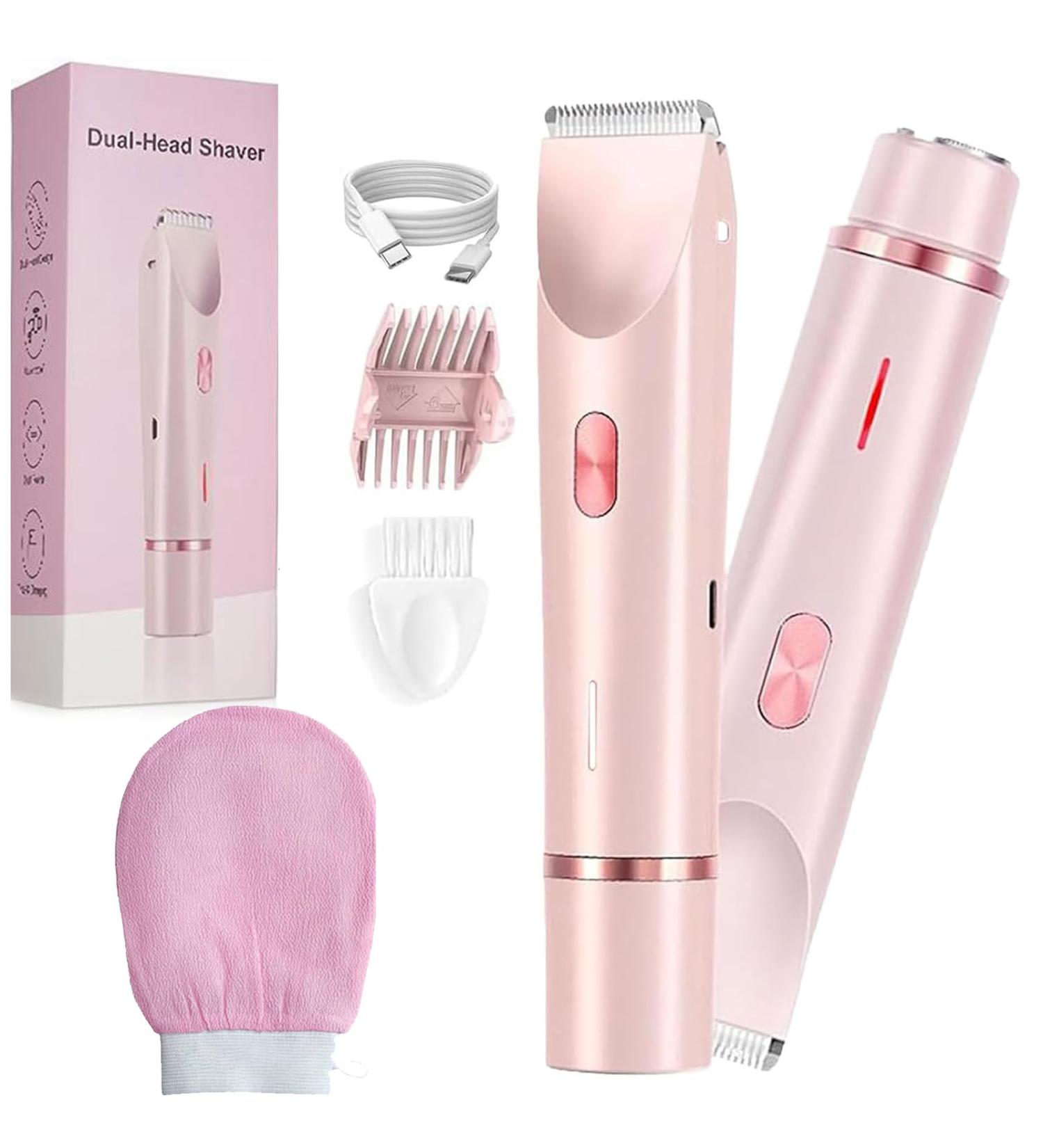 NNBWLMAEEZZSGGTUYU 2025 New Glow Aura Womens Shaver GlowShave 2in1 Body Shaver for Women Bikini and Face Trimmer for Women Groin Trimmer for Men Wet and Dry IPX7 Waterproof and Easy Pink - Buy Online on GoSupps.com