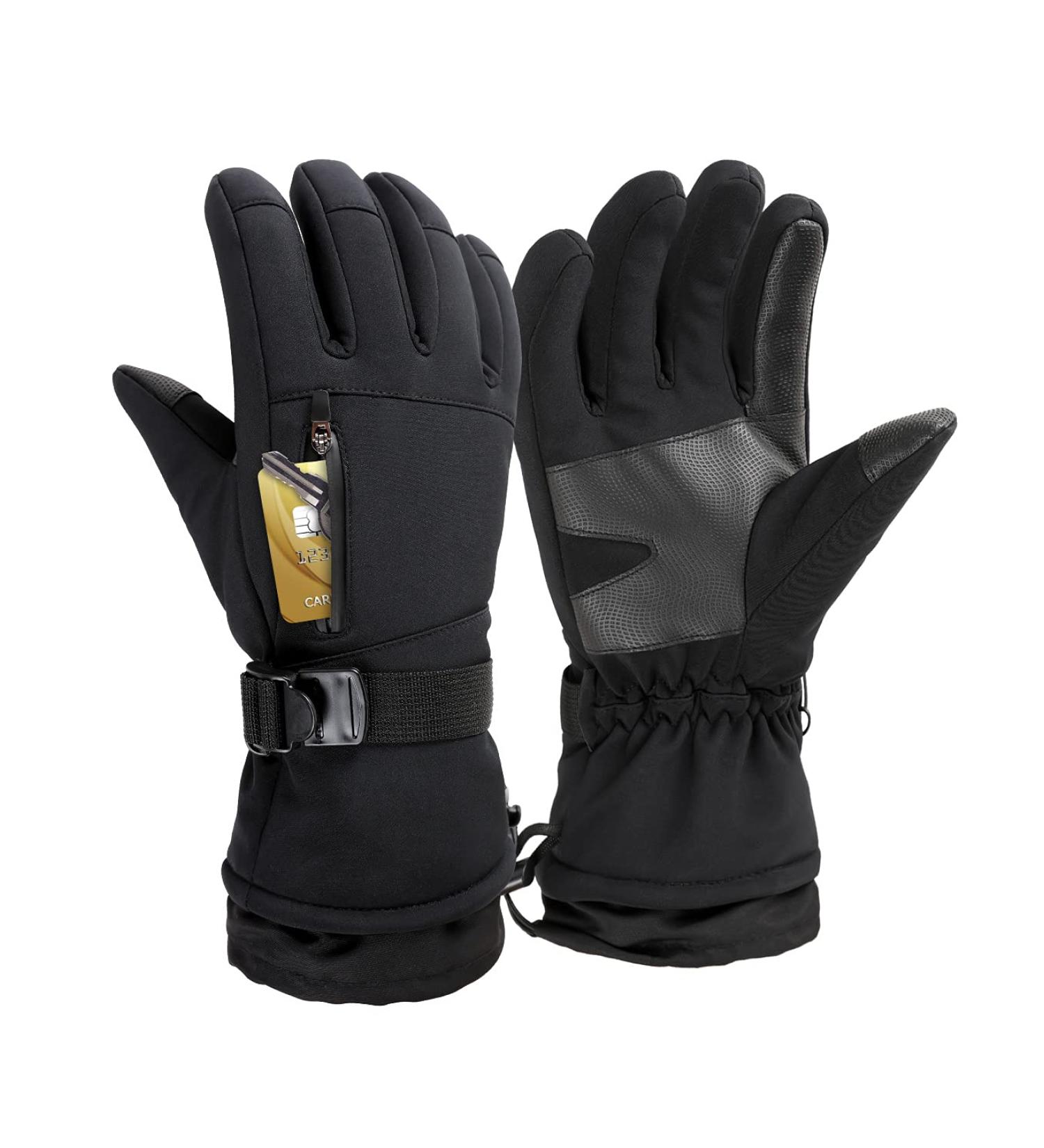 Frlozs Waterproof Insulated Ski & Snow Gloves -30F - Black XX-Large | Touchscreen Thermal Gloves for Men & Women | Winter Snowmobile Snowboarding Motorcycle Gloves - Buy Online on GoSupps.com