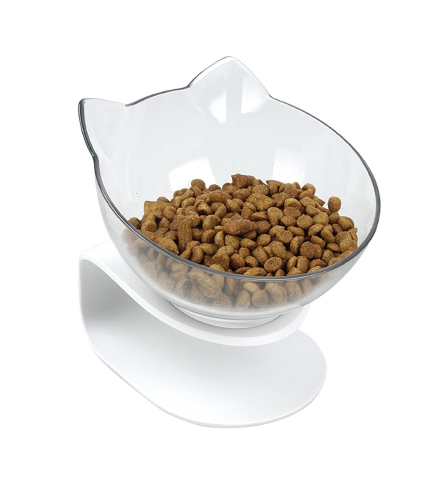 QIYADIN Tilted Raised Posture Cat Food Bowl - Anti Vomiting 15 Degree Elevated Stand (1) - Buy Online on GoSupps.com