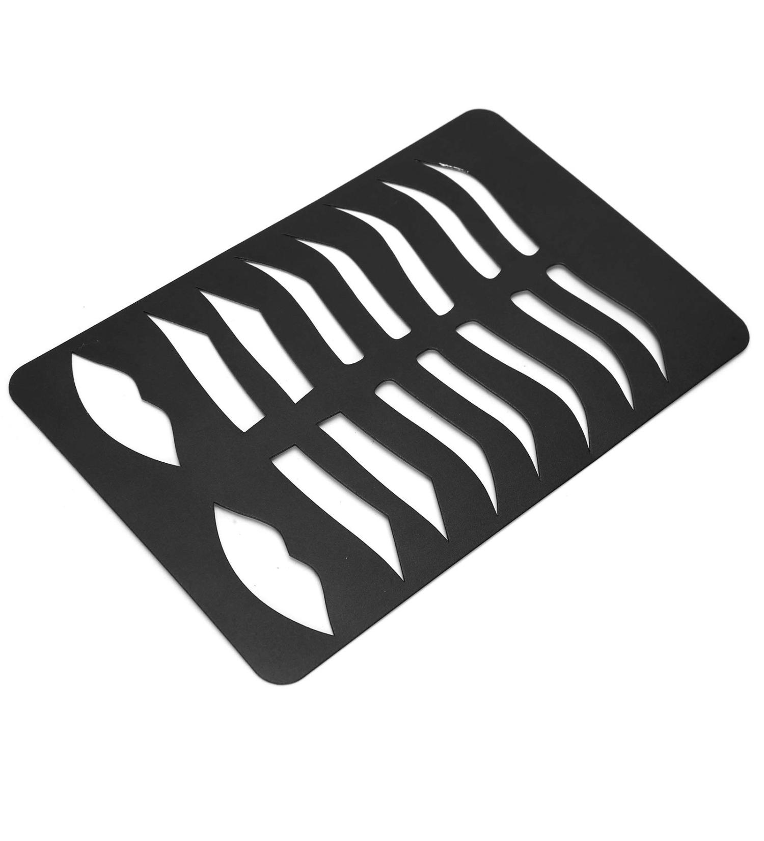 Eyebrow Lip Shape Stencils Kit Iron Design 7 Brow Shapes & 1 Lip Template Reusable Suitable for Men and Women for Eyebrow and Lip Design - Buy Online on GoSupps.com