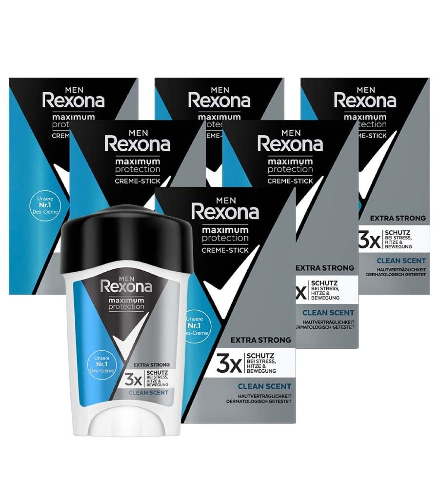 Rexona Men Maximum Protection Clean Scent Antiperspirant Deodorant with 48 Hour Protection Against Excessive Sweating and Body Odor 45ml 6 Pack - Buy Online on GoSupps.com