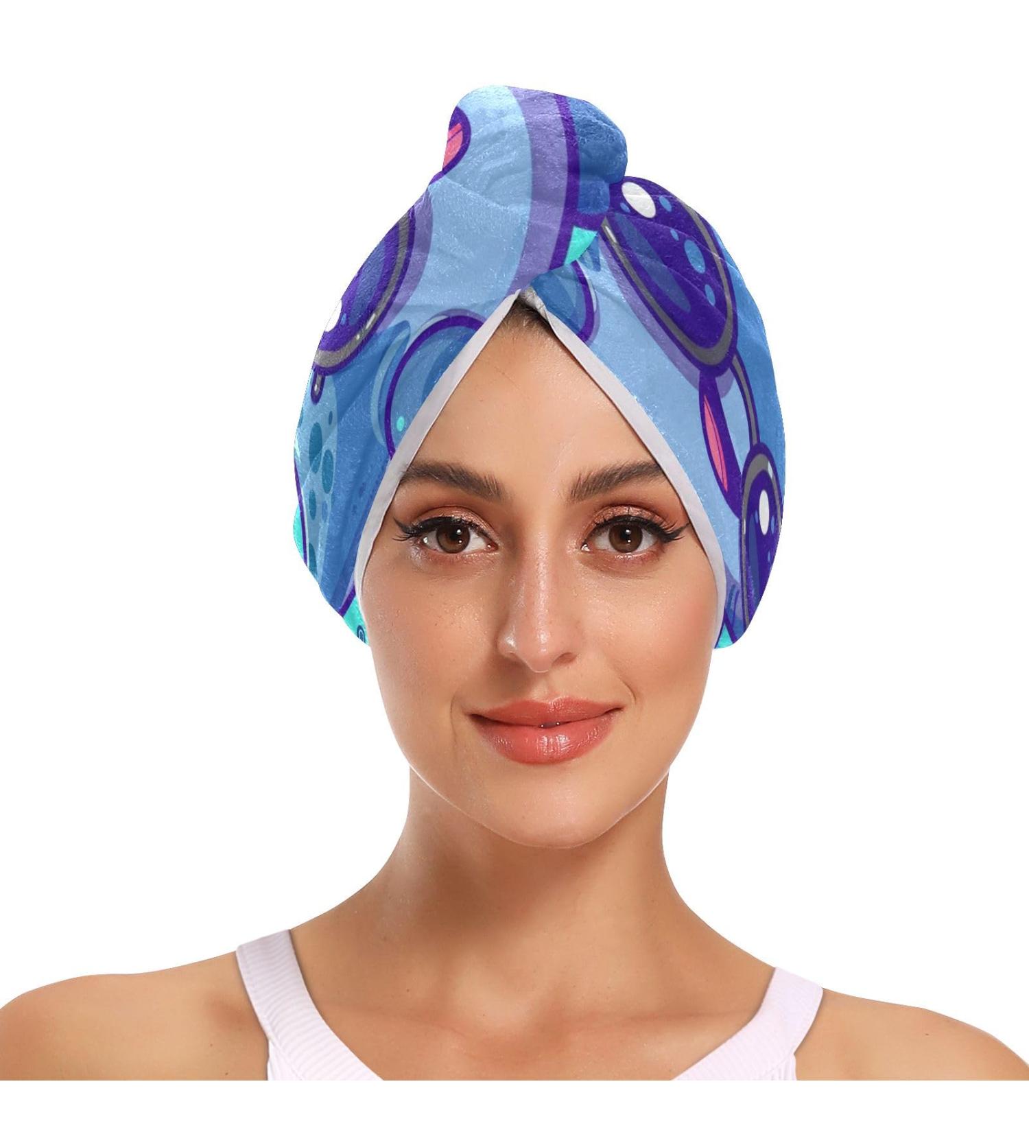 Cute Seal Hair Towel 2 Pack - Super Absorbent Quick Dry Hair Turbans for Women & Girls - Perfect Hair Drying Solution - Buy Online on GoSupps.com