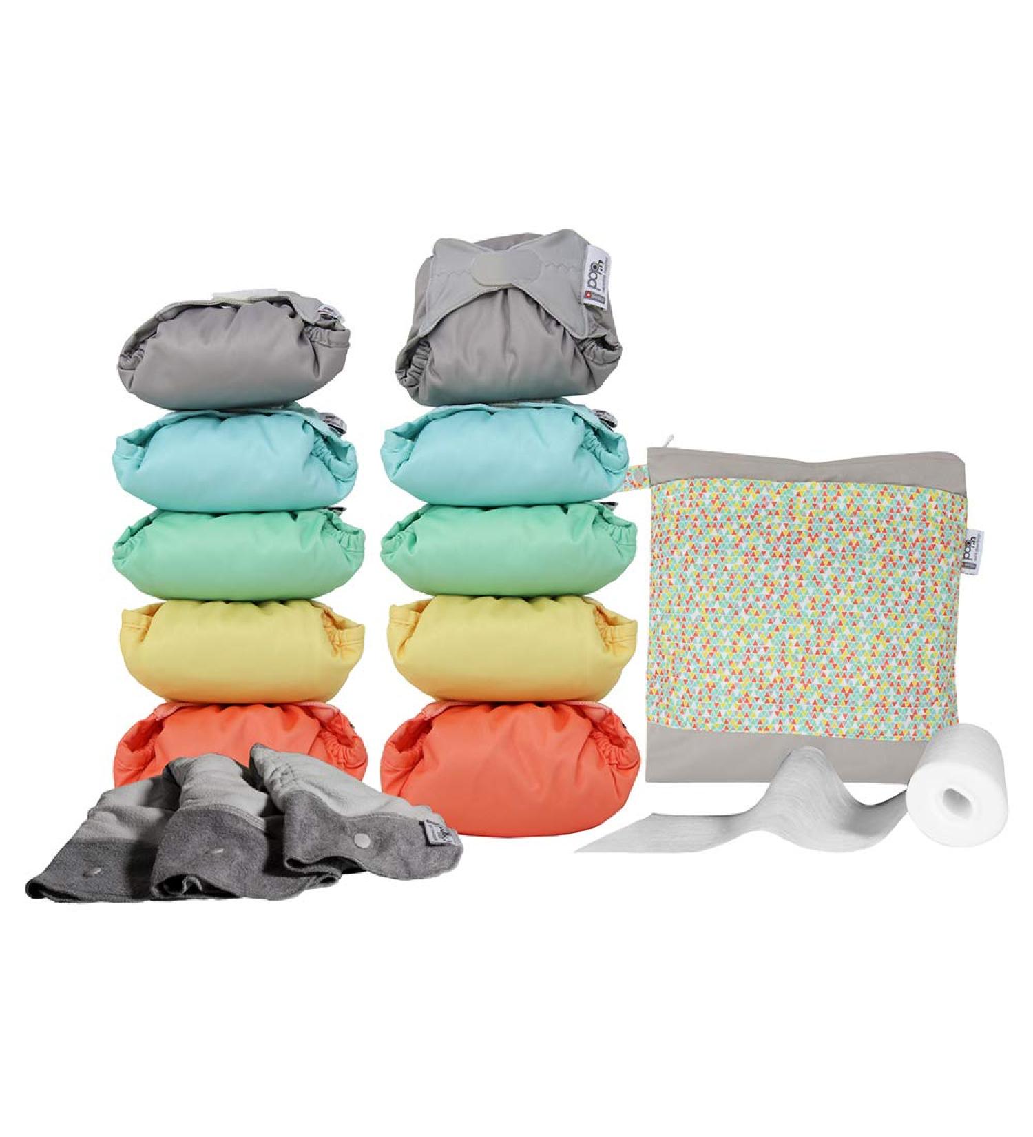 Close Parent Premium Bamboo Nappy Set in Pastels - Comprehensive Bundle for Newborn to Toddler with Boosters, Liners, and Tote Bag - Buy Online on GoSupps.com