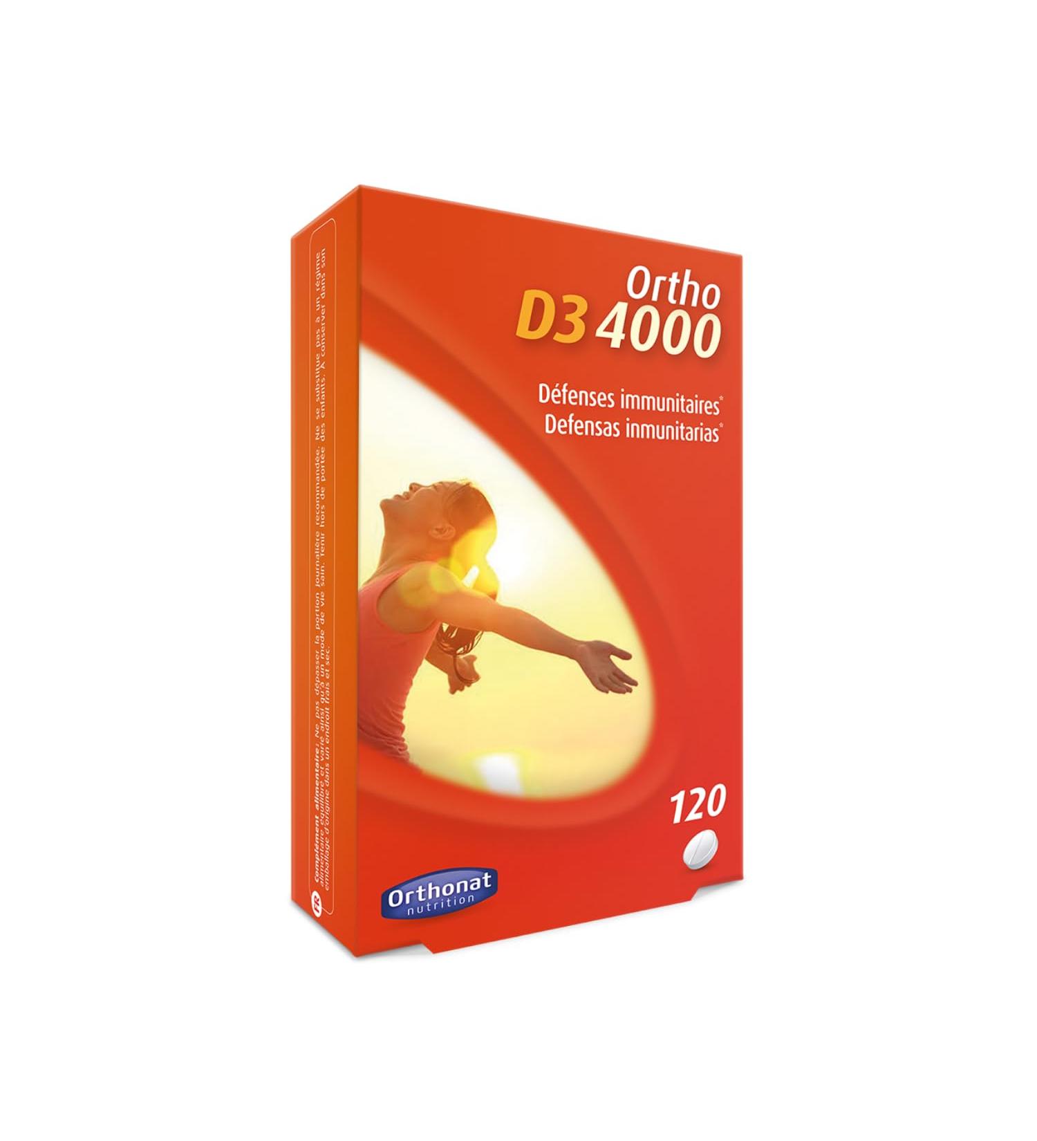 Orthonat - D3 4000 IU - Food Supplement Immunity and Bone Structure - 100g Vitamin D3 per Tablet - 120 Breakable Tablets - Buy Online on GoSupps.com