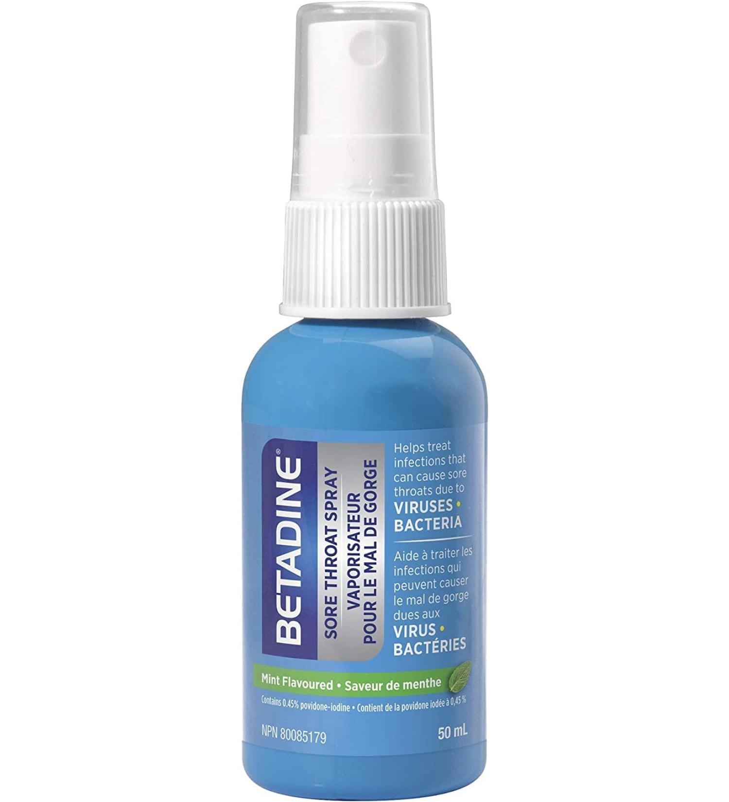 Betadine Sore Throat Spray 50ml - Fast Relief for Sore Throat and Mouth Ulcers - Buy Online on GoSupps.com