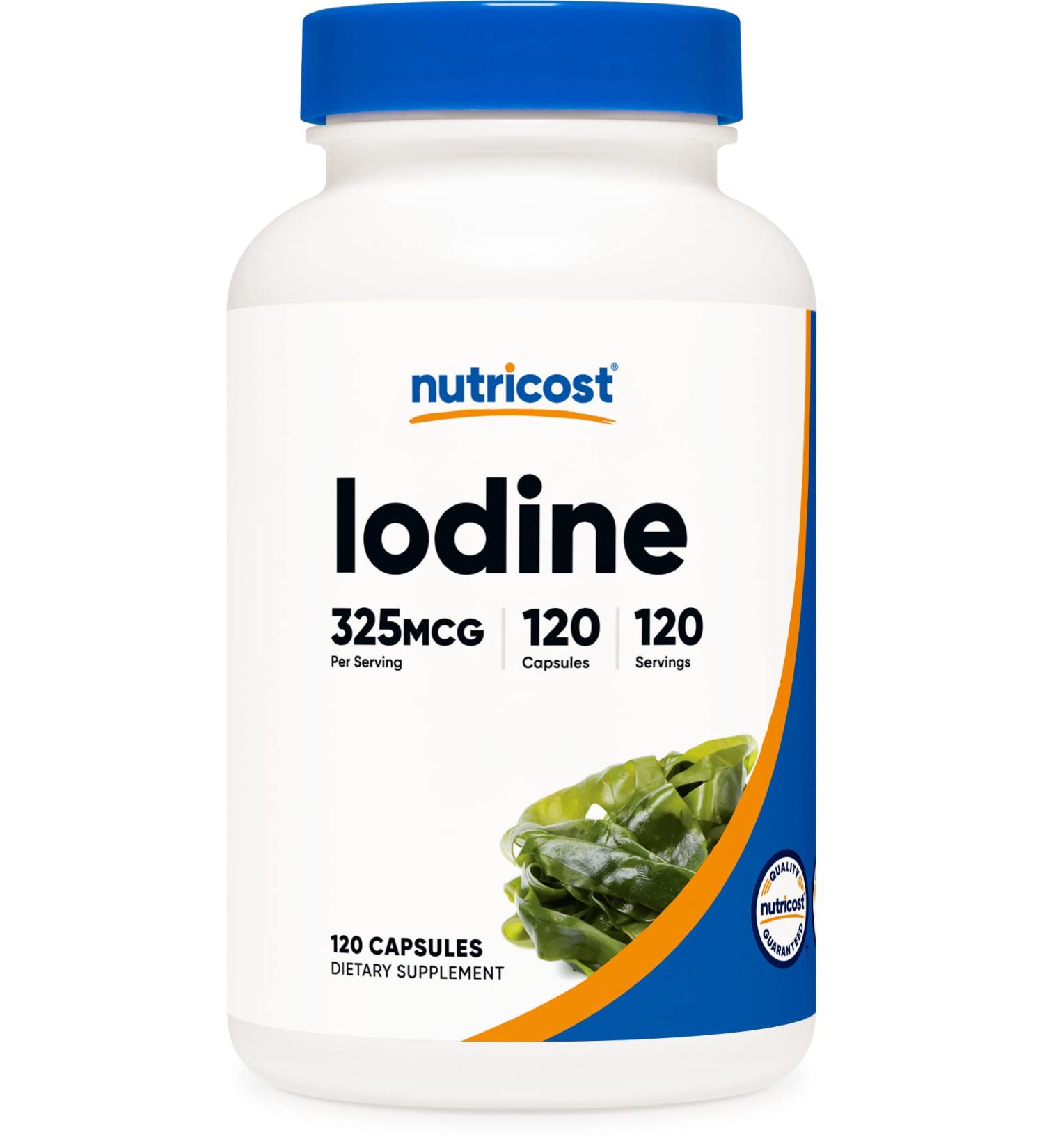 Nutricost Iodine 325mcg - Natural Iodine from Organic Sea Kelp - 120 Capsules, Vegetarian, Non-GMO, Gluten Free - Buy Online on GoSupps.com