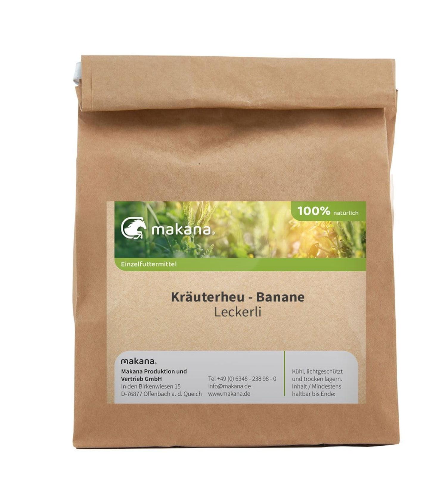 Makana Foin aux herbes – Friandises à la banane (naturel et sans sucre), sachet de 1 kg