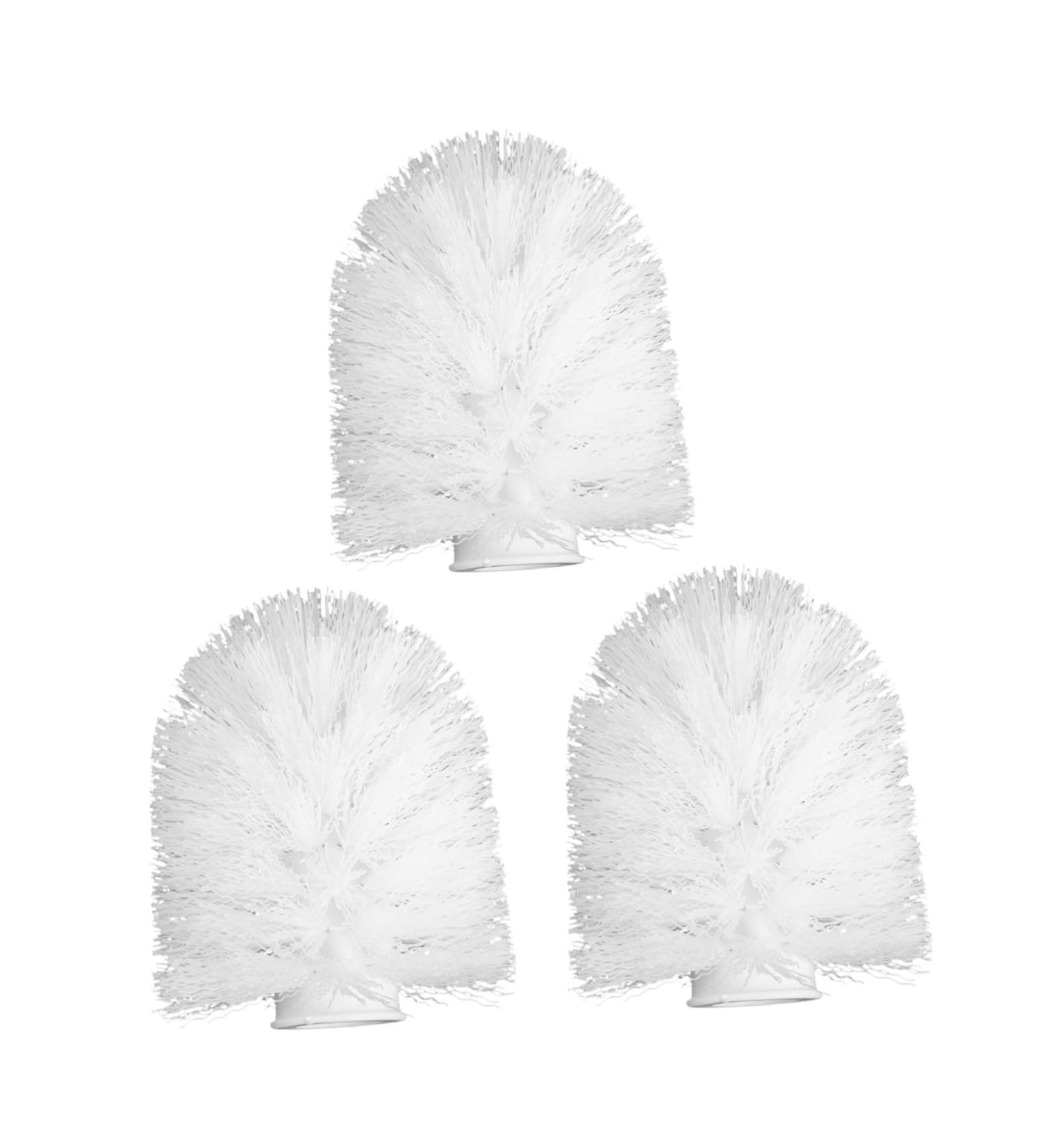 Solustre 3-Pack Toilet Brush Replacement Heads - White Plastic Cleaning Brushes for Thorough Toilet Bowl Care - Buy Online on GoSupps.com