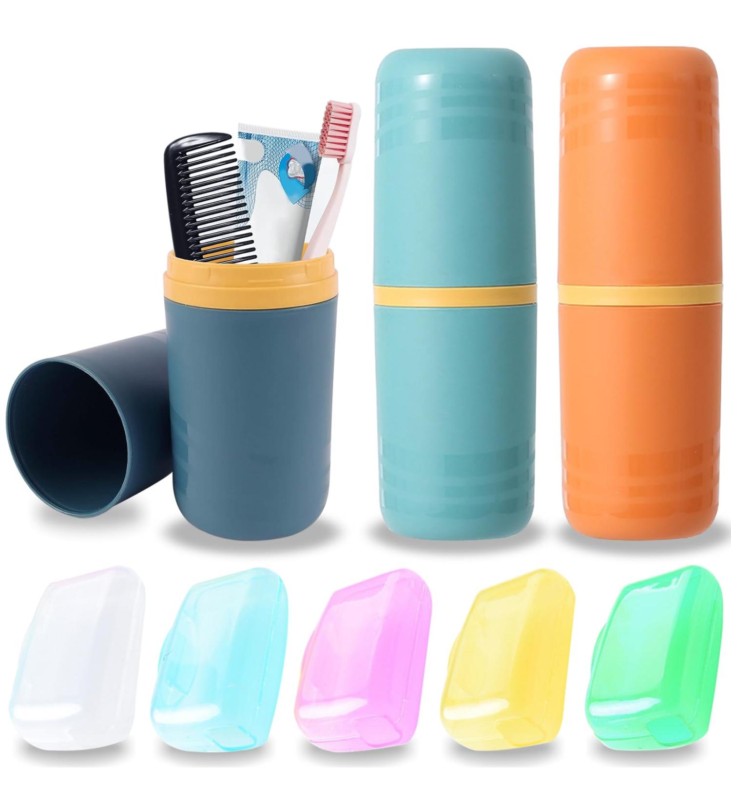 Travel Toothbrush Set - 3 pcs Portable with Protective Cover & 5 Toothbrush Heads - Perfect for Camping & Business Trips - Buy Online on GoSupps.com