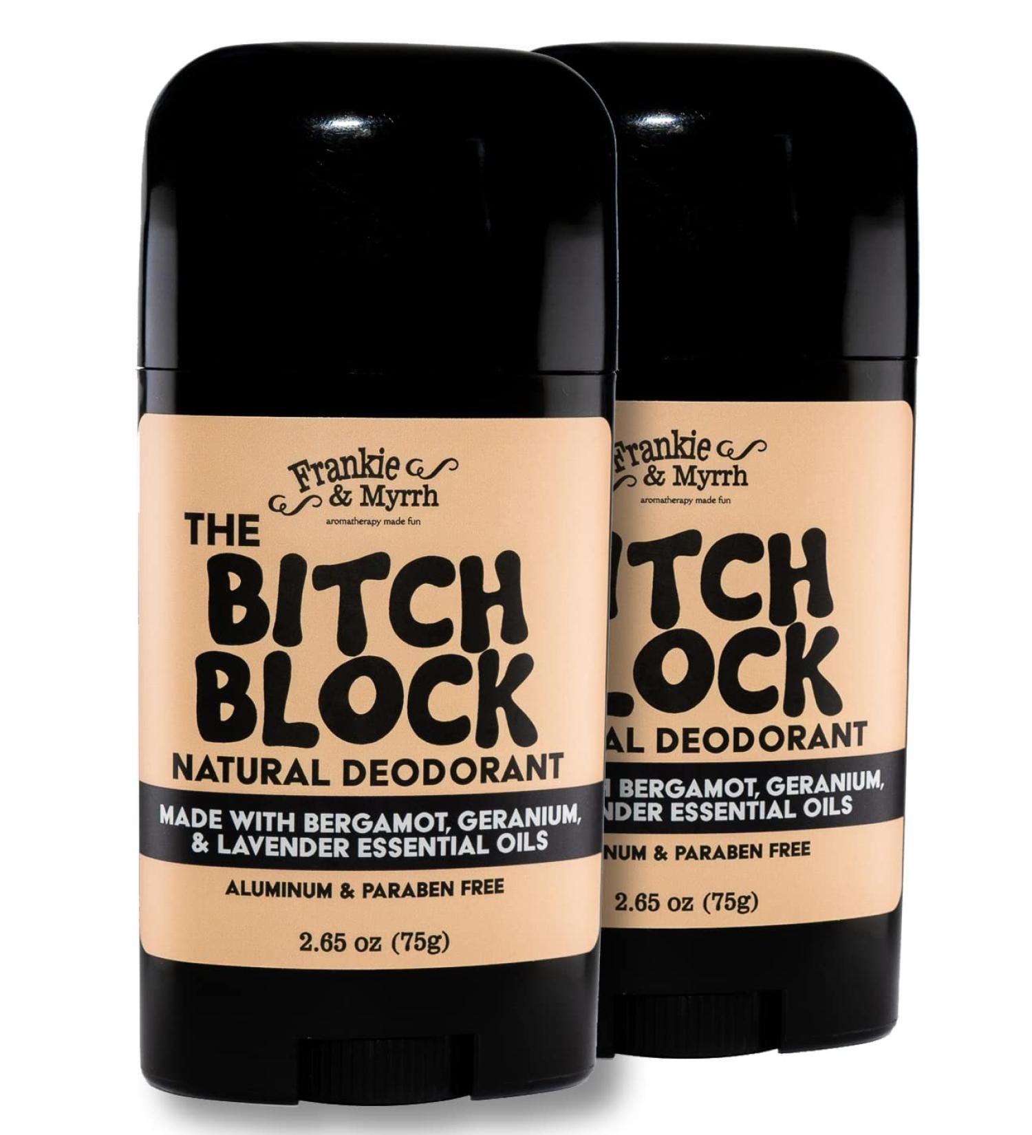 Frankie & Myrrh B!#ch Block Deodorant 2-Pack | Bergamot Geranium Lavender | Natural with Essential Oils | Aluminum-Free (256 oz) | Paraben & Phthalate Free Bitch Blend 1.33 Ounce (Pack of 2) - Buy Online on GoSupps.com