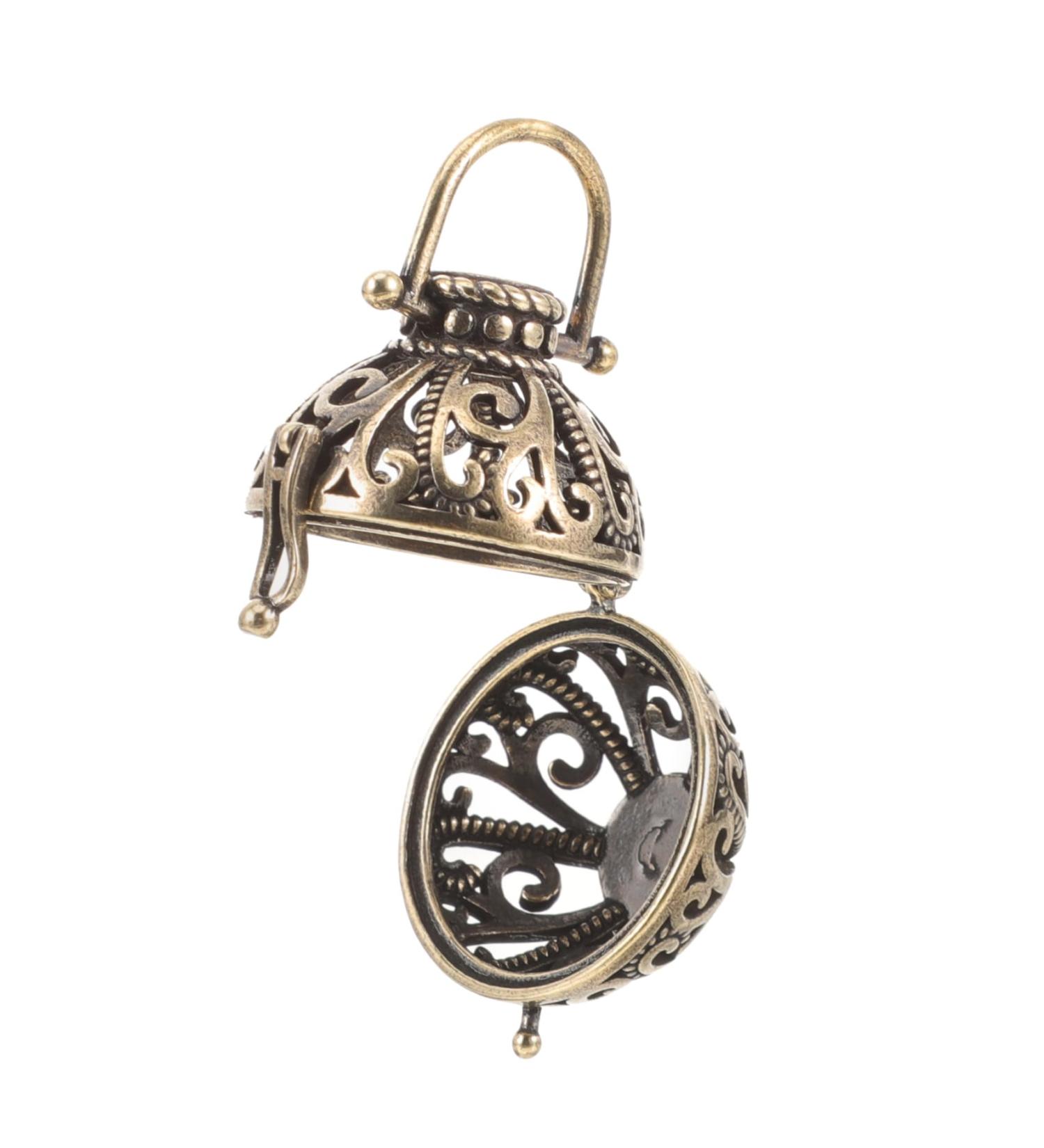 Zerodeko Refillable Car Air Freshener - Essential Oil Aroma Pendant DIY Car Hanging Decor & Diffuser Brass Spherical Design for Aromatherapy - Buy Online on GoSupps.com