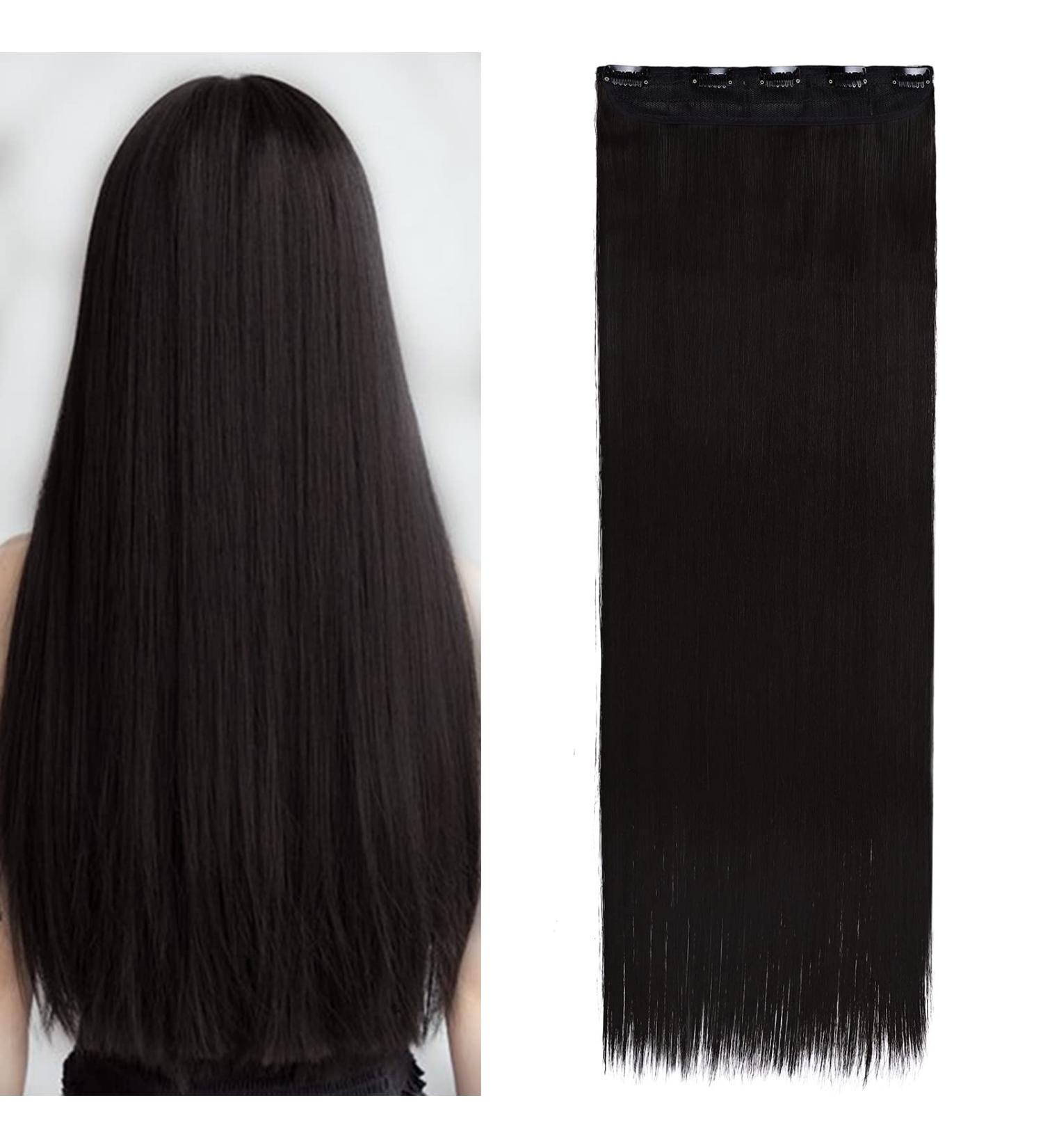 S-noilite Clip In Extensions | Dark Black 76cm Half Wig & Hair Compression - Smooth 3/4 Wig - Buy Online on GoSupps.com