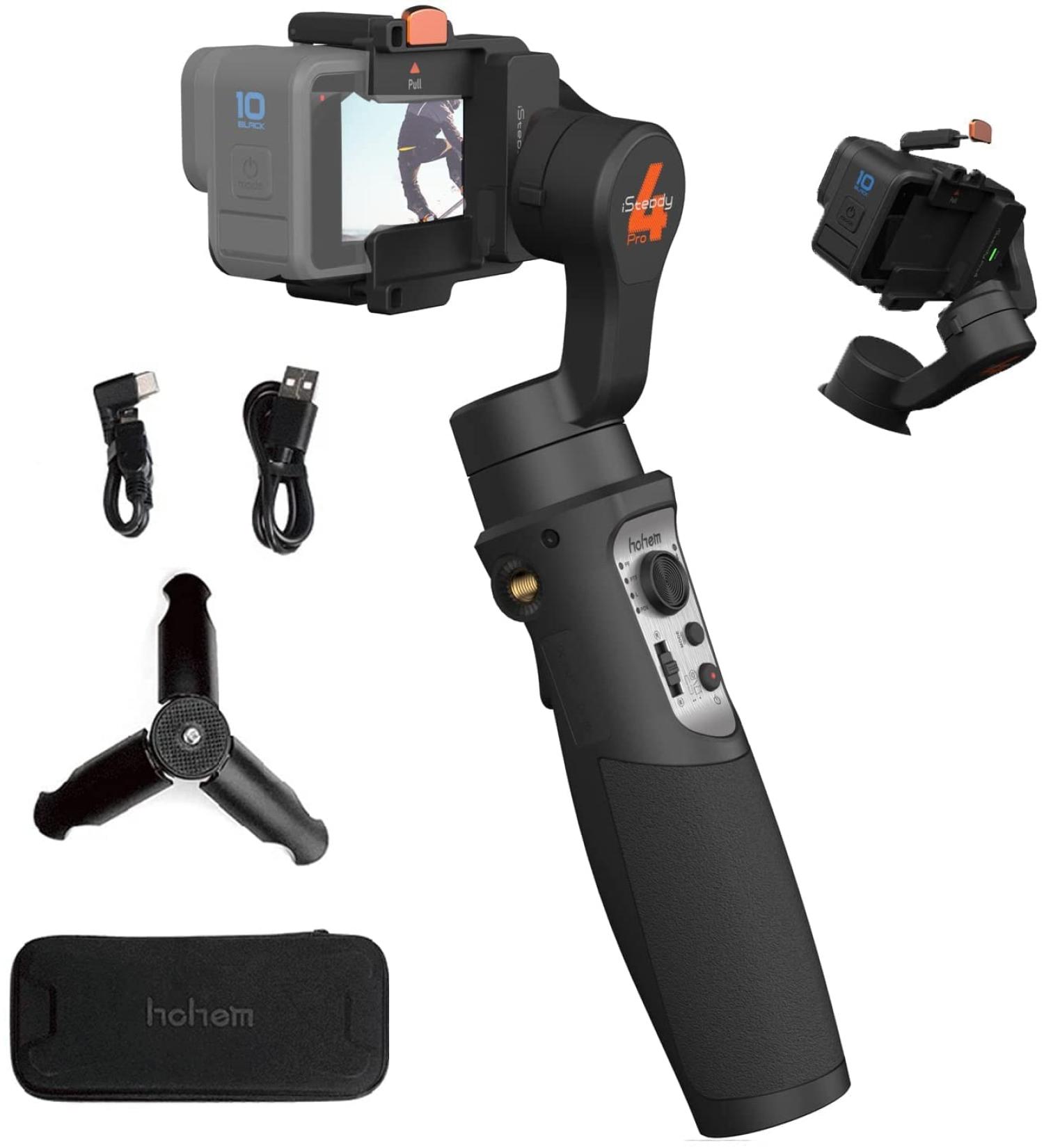 Hohem iSteady Pro 4 3-Axis Gimbal Stabilizer for GoPro & Osmo Action - Bluetooth & Cable Control, IPX4 Splash Proof - with Tripod - Buy Online on GoSupps.com