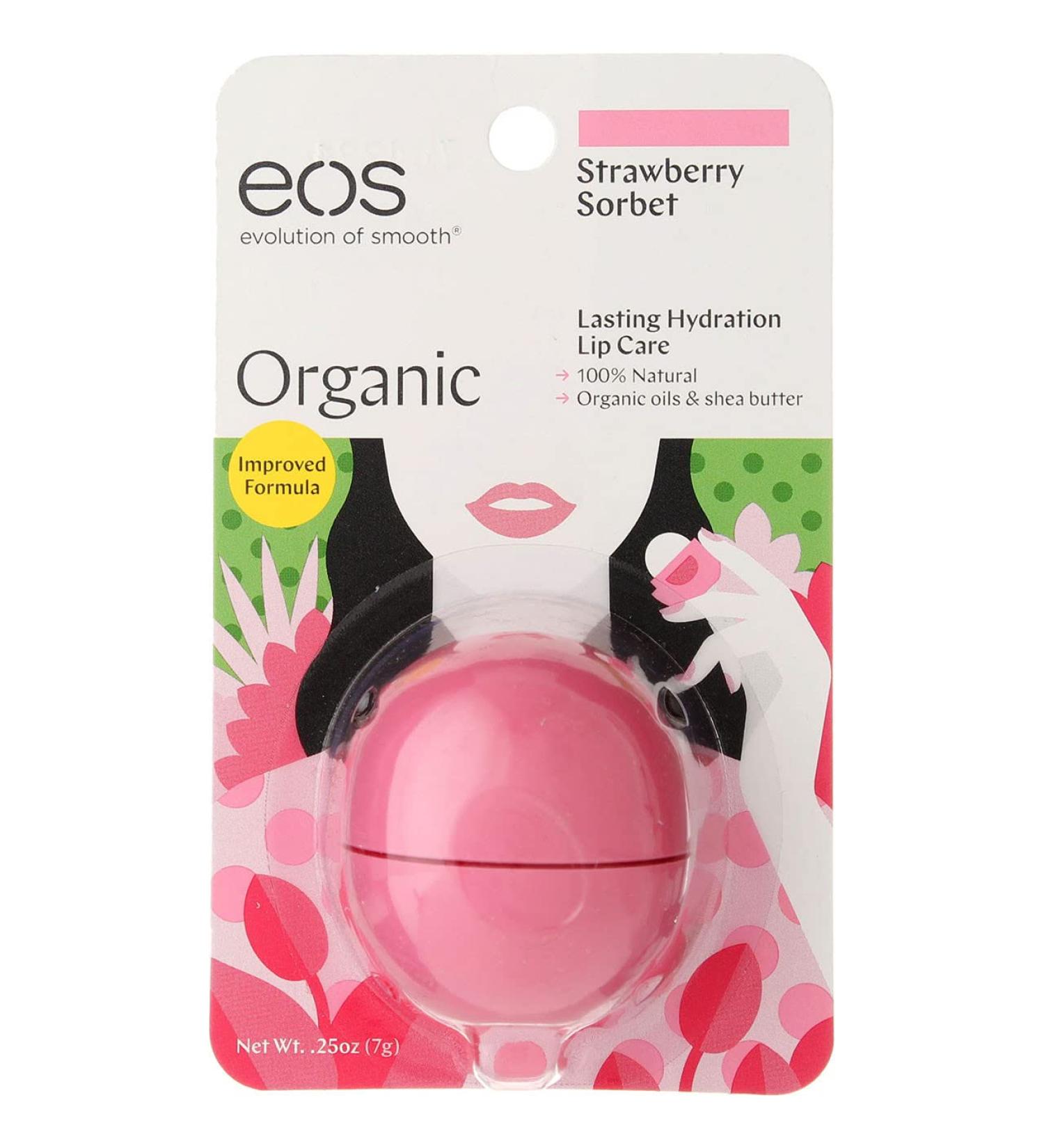 Eos Lip Balm Strawberry S Size .25 O Eos Lip Balm Strawberry Sorbet .25 Oz - Buy Online on GoSupps.com