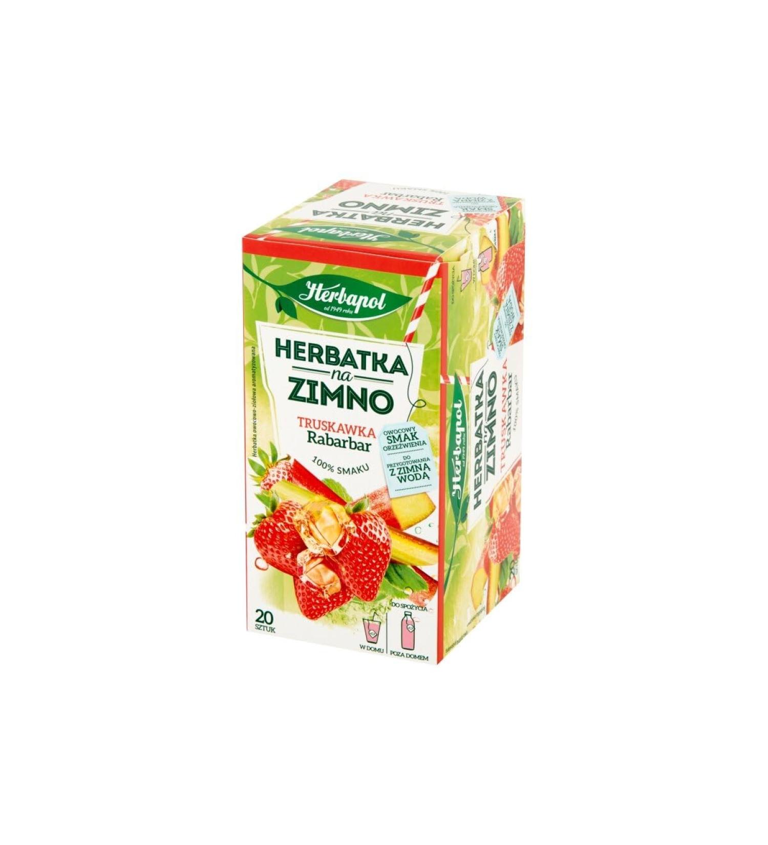 Strawberry & Rhubarb Cold Brew Tea Natural Pure And Refreshing Herbal Fruit Infusion Herbapol