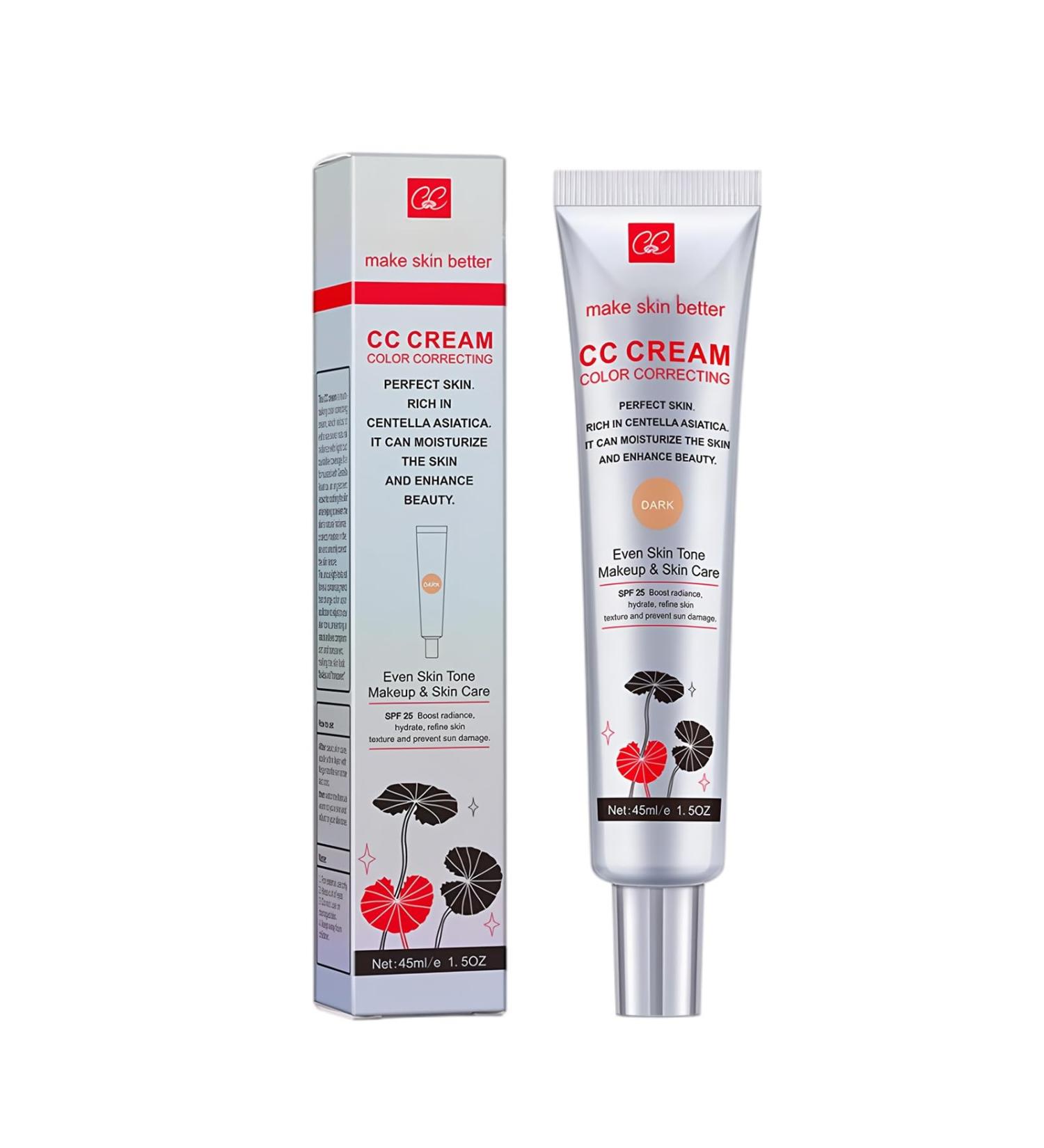  Jimklpy Centella Asiatica CC Cream Fluid Foundation to cover imperfections SPF 25+ skin tone adjustment full coverage makeup color corrector - Buy Online on GoSupps.com