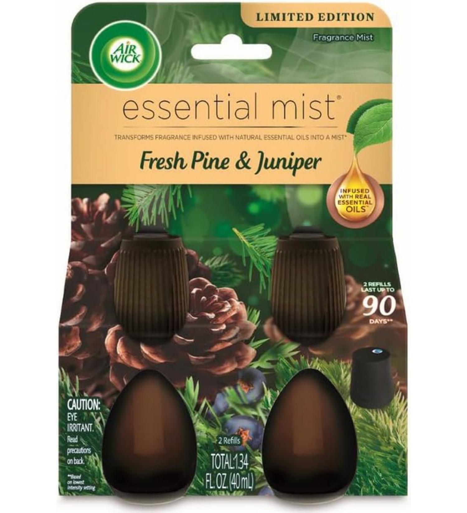 Air Wick Essential Mist Twin Refill - Fresh Pine & Juniper | 2 Refills | International Shipping Available - Buy Online on GoSupps.com