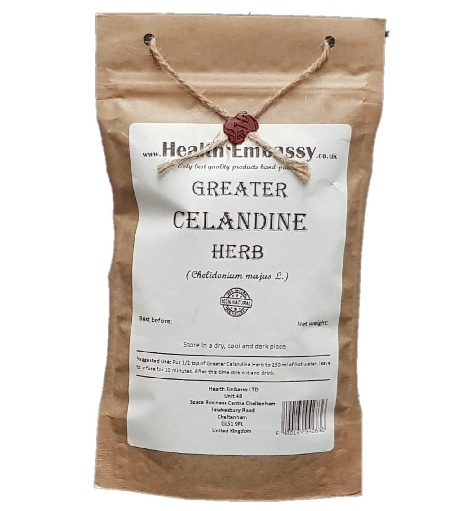  HEALTH EMBASSY Health Embassy Grande Ch lidoine Herbe Tisane | Chelidonium majus L | Greater Celandine Herb Tea 50g - Buy Online on GoSupps.com