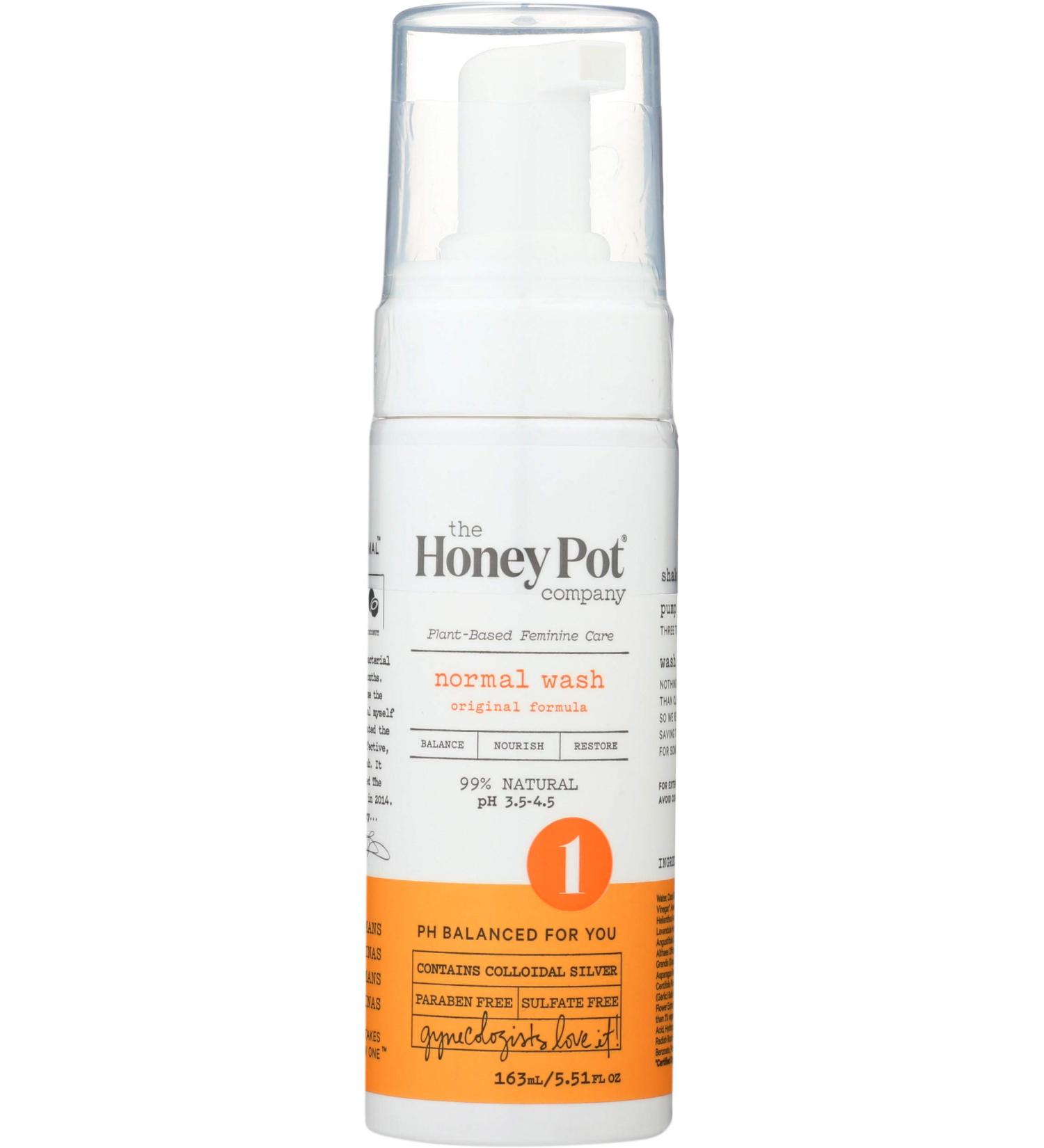 The Honey Pot Normal Foaming Wash - 99% Natural Herbal Formula - 5.5 Fl Oz - No Artificial Fragrance, Parabens, Carcinogens, Sulfates, Dioxides - Buy Online on GoSupps.com