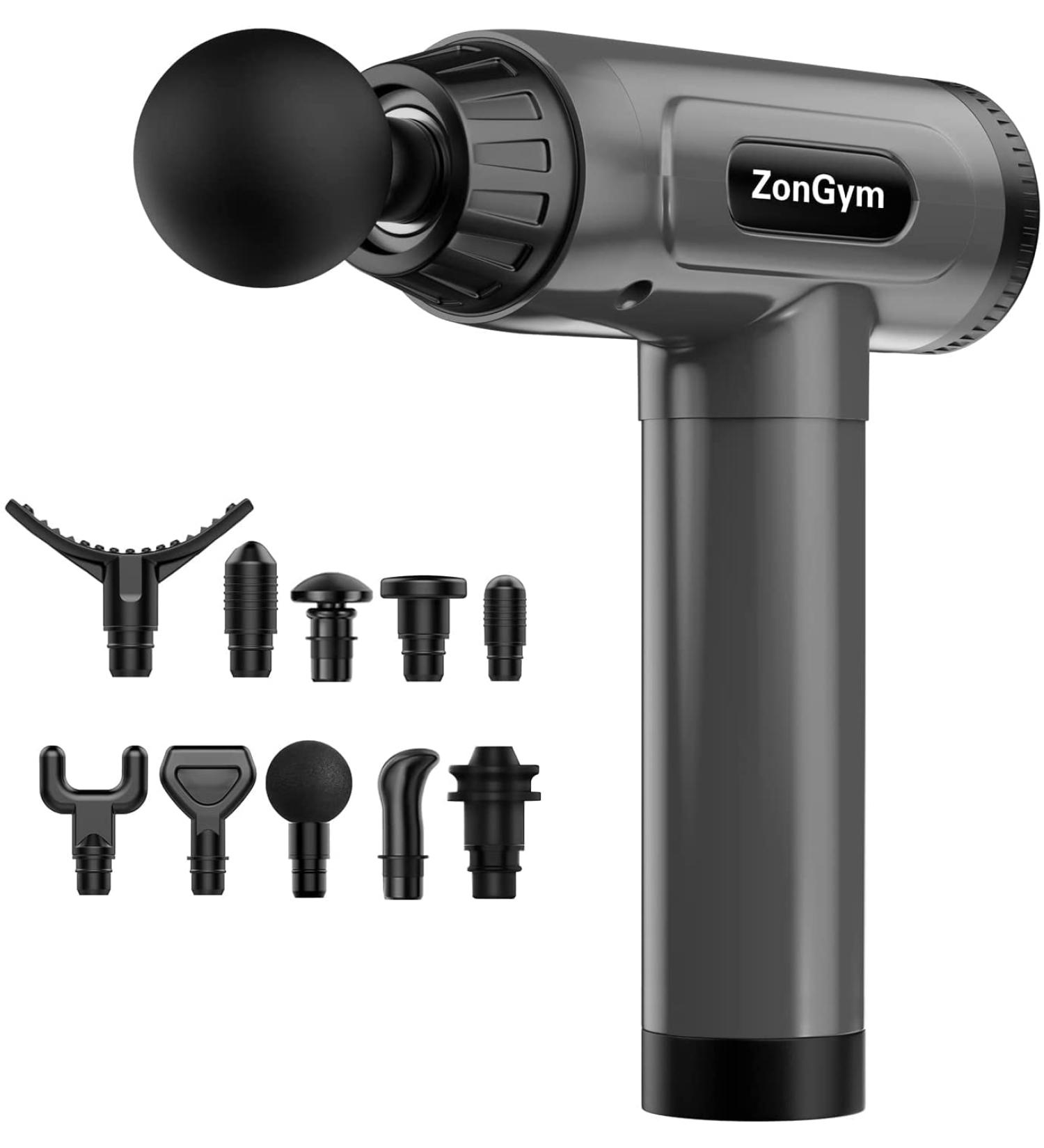Deep Tissue Percussion Massage Gun 30 Speeds Handheld Massager LCD Touch Screen - Gray - Buy Online on GoSupps.com