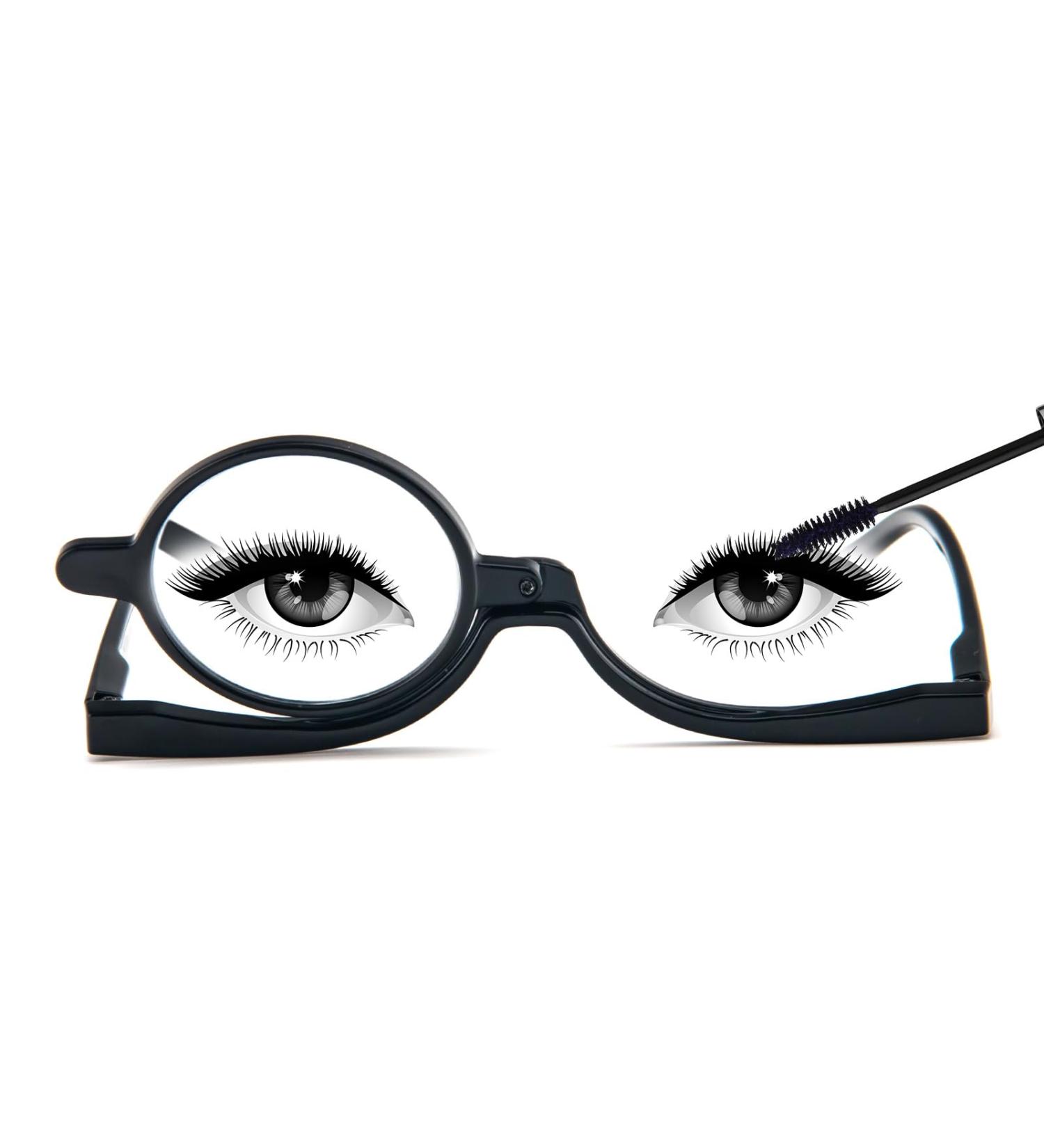 MMOWW Makeup Reading Glasses | Magnifying Makeup Glasses for Women | Flip-Down Single Lens Rotating Glasses | Black 1.5x - Buy Online on GoSupps.com