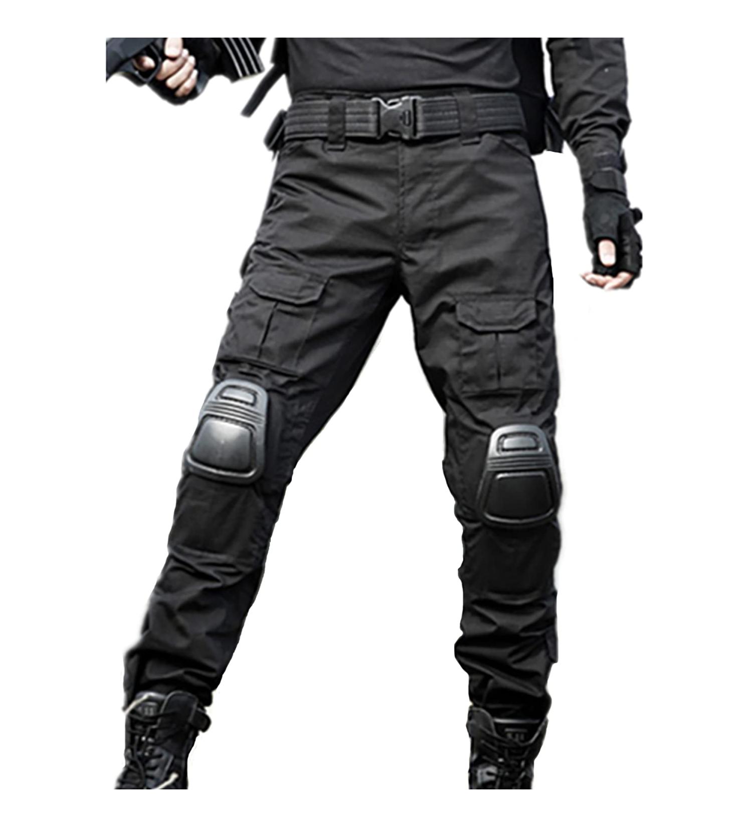 JOYASUS Tactical Pants - XL Black BDU Paintball & Airsoft Pants with Knee Pads | Multi-Pocket Duty Pants for Men - Buy Online on GoSupps.com