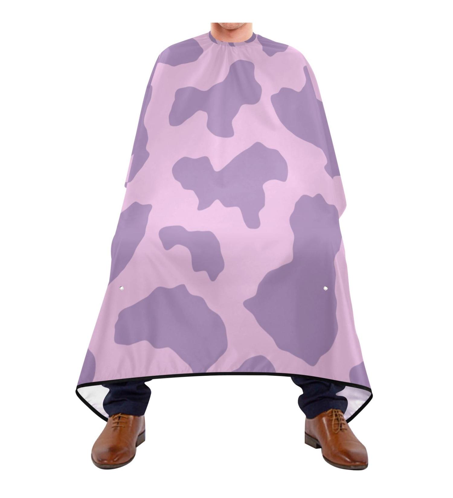 Waterproof Barber Cape - Purple Cow Spot & Cheetah Hair Cutting Bib for Men & Women | Unisex Hairdresser Capes - Buy Online on GoSupps.com
