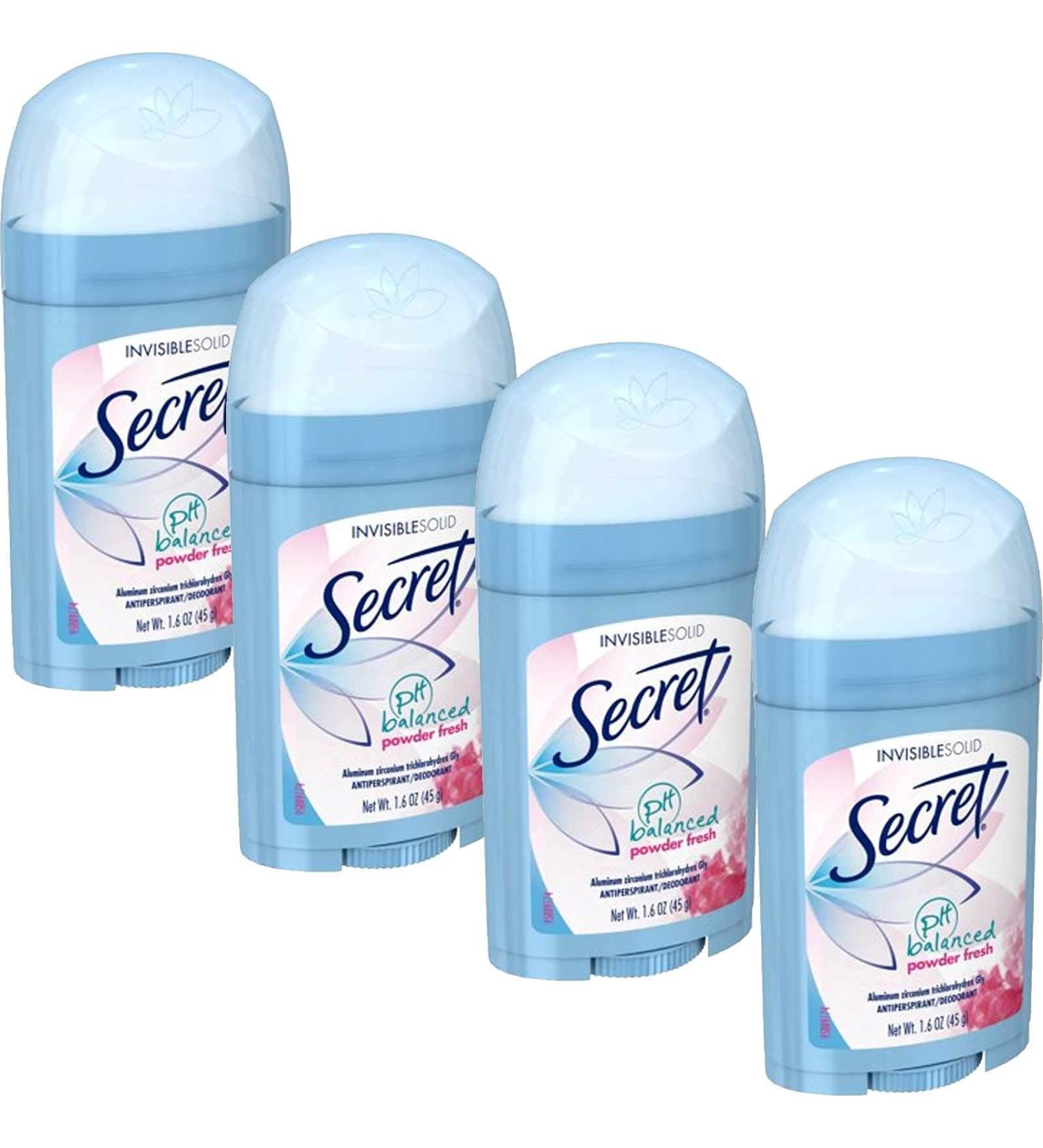 Secret Anti-Perspirant Deodorant Invisible Solid Powder Fresh 1.60 oz (Pack of 4)