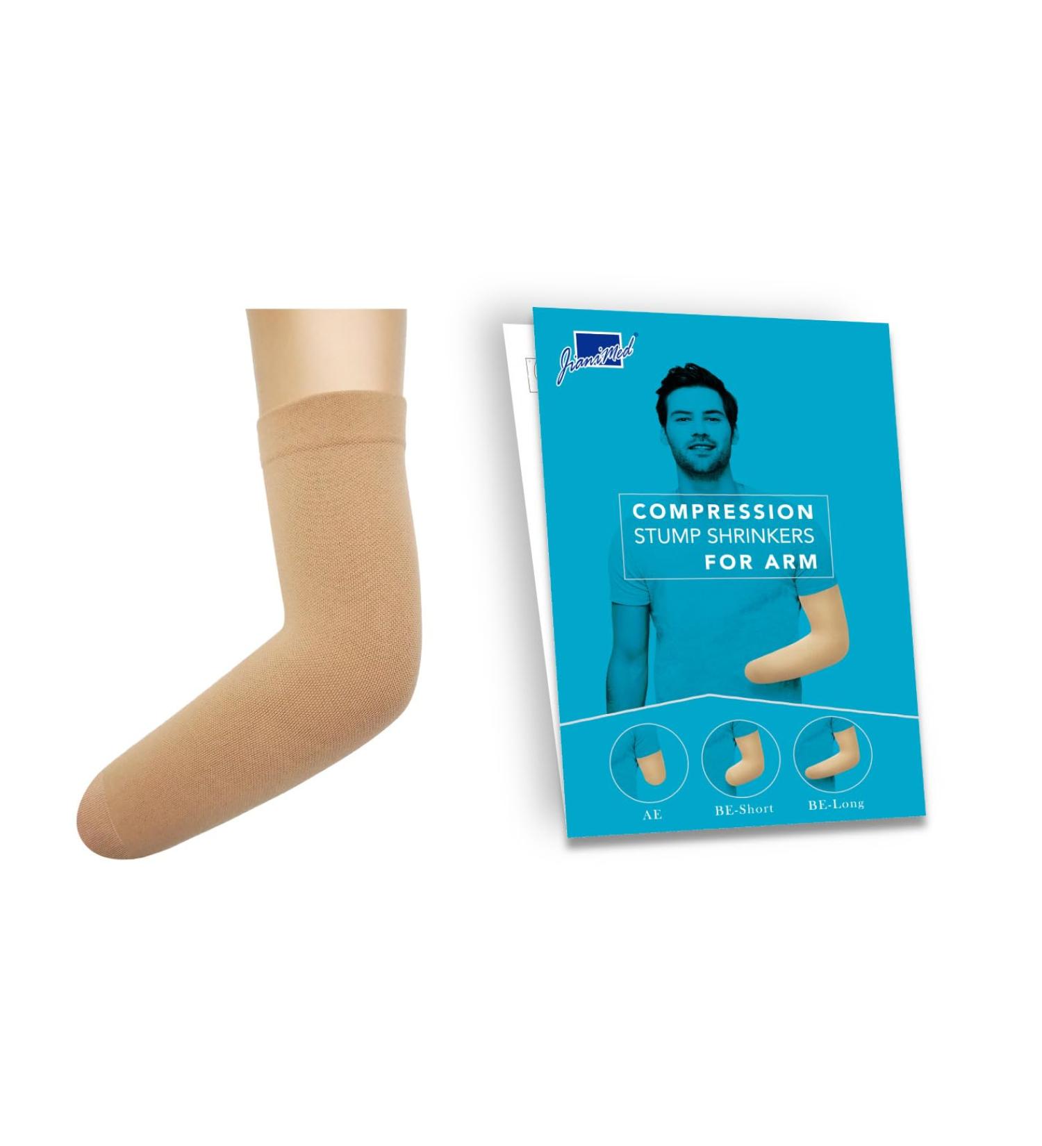 Prosthetic Stump Shrinkers for Arm - Below Elbow Compression Sleeve | Healthcare Amputee Support | 20-30 mmHg Elastic | Taiwan Excellence L Beige - Buy Online on GoSupps.com