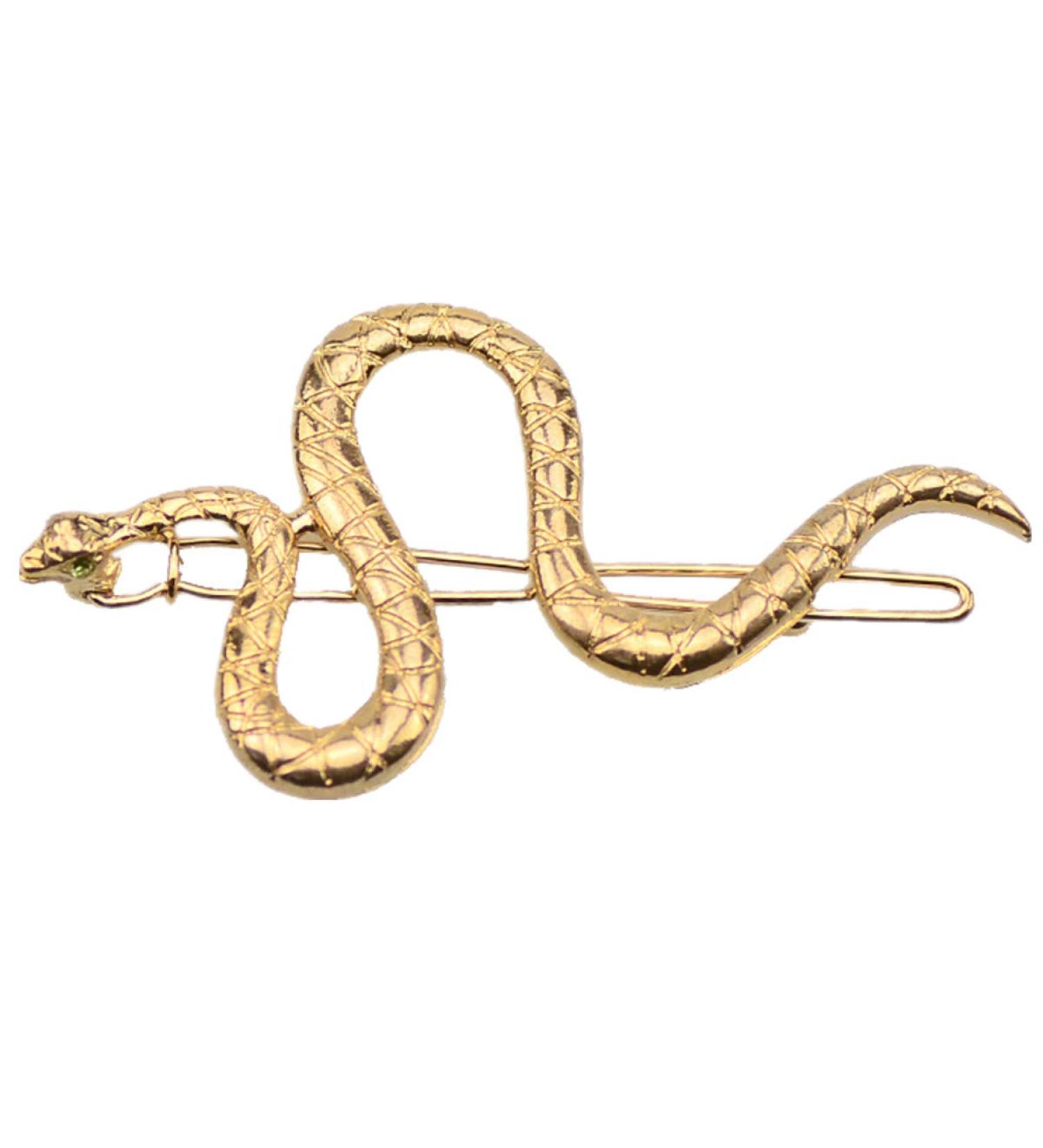 cuhair 1 Piece Vintage Snake Hair Clip Hair Clip Hair Accessories for Women Girls Punk (Gold)