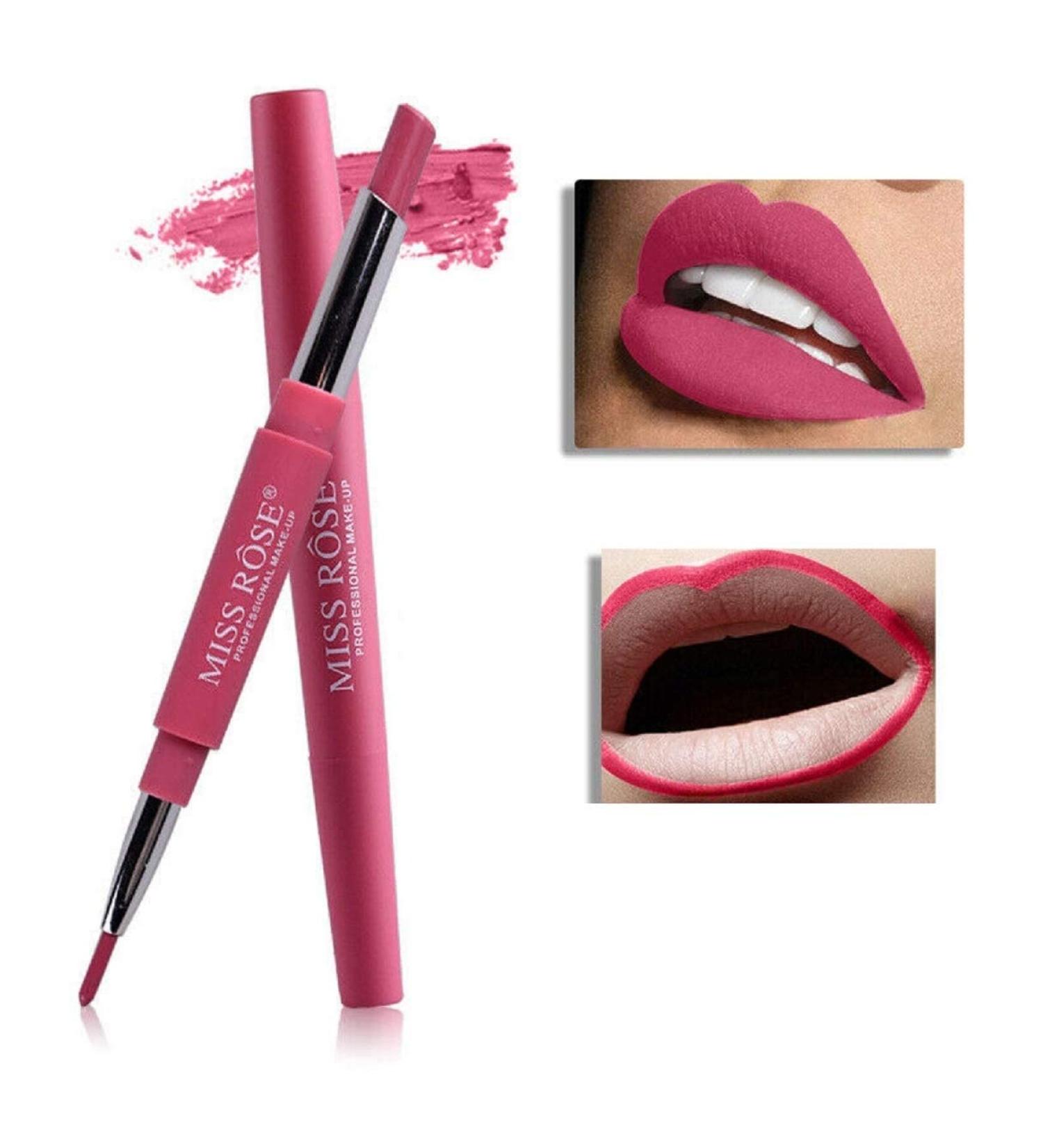 Miss Rose Long-lasting Lip Liner Matte Lip Pencil Waterproof Moisturizing Lipsticks Makeup Contour Cosmetics 03 Flash of Pink - Buy Online on GoSupps.com