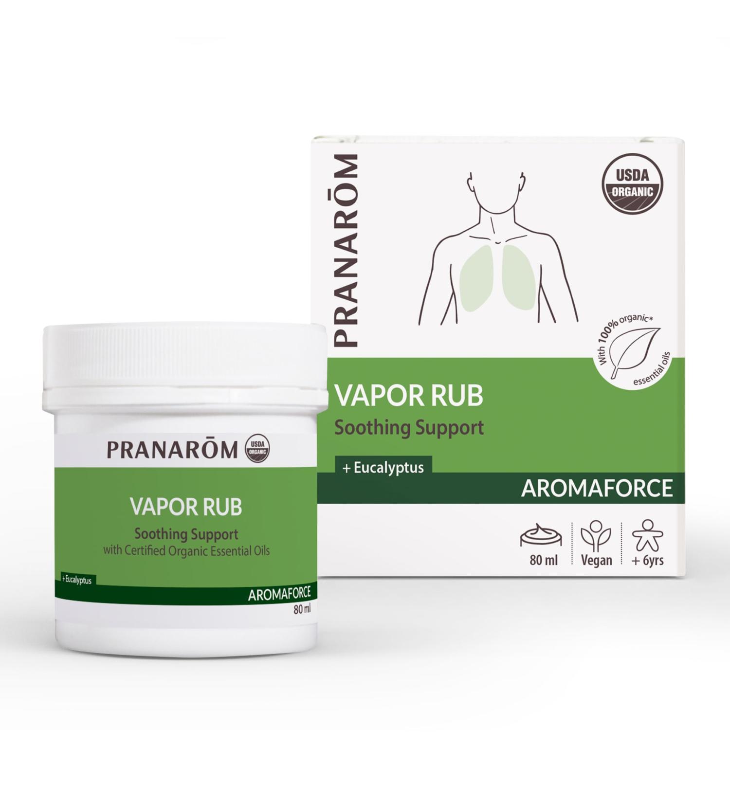 Pranarom USDA Certified Organic Vapor Rub (80ml) with Eucalyptus Rosemary & Thyme for Congestion and Sinus Support Relieve Cough & Congestion Petroleum Free Safe for Kids & Adults - Buy Online on GoSupps.com