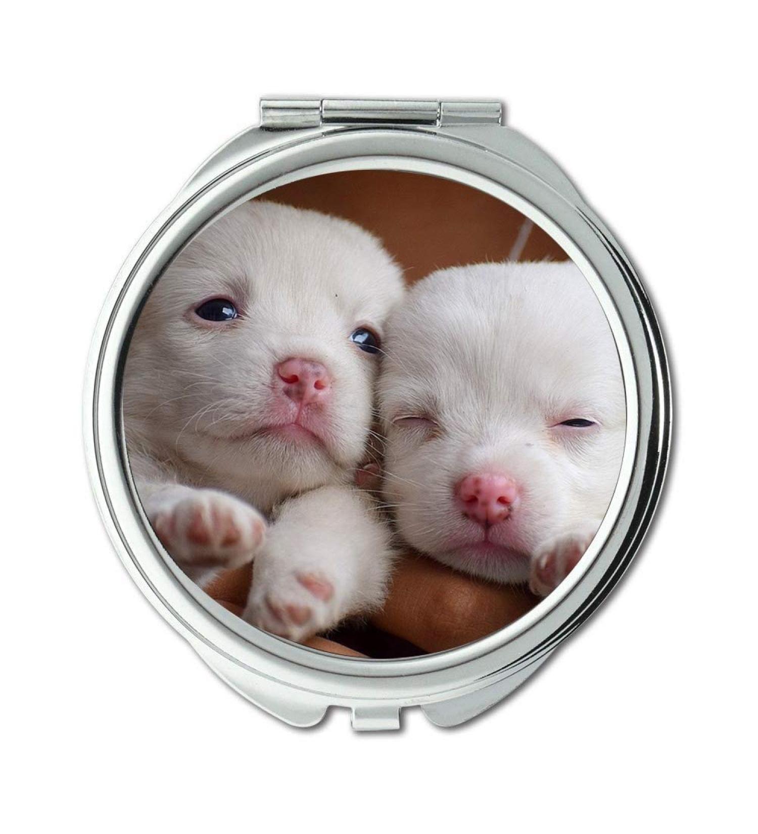 Mirror Travel Mirror Puppies Dog Animal Pet Puppy Cute Young Canine Pocket Mirror portable mirror - Buy Online on GoSupps.com