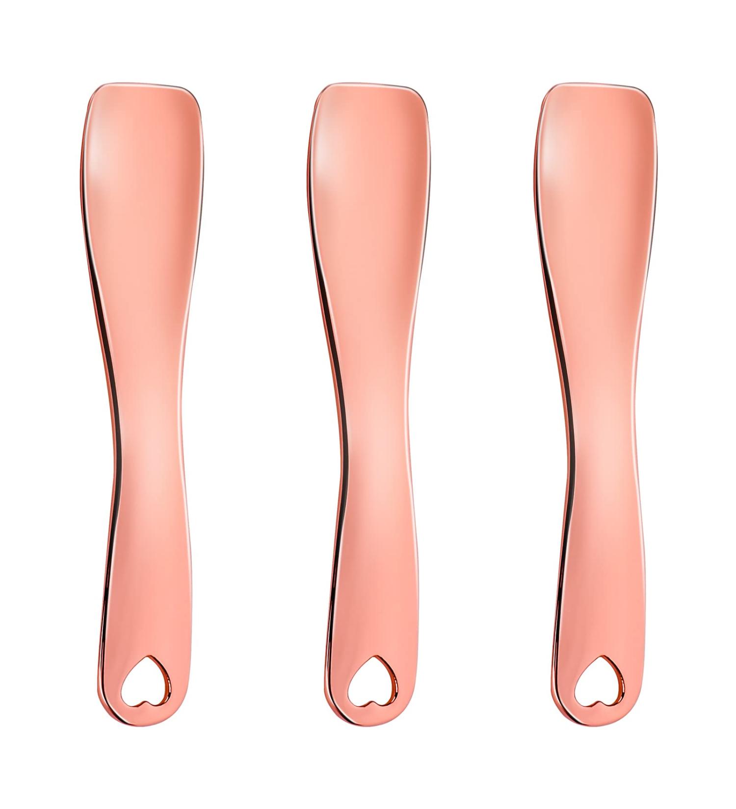 Sibba 3-Piece Rose Gold Face Spatula Massage Tool Set | Stainless Steel Applicator for Dark Circles Skincare & Makeup - Enhance Your Beauty Routine - Buy Online on GoSupps.com