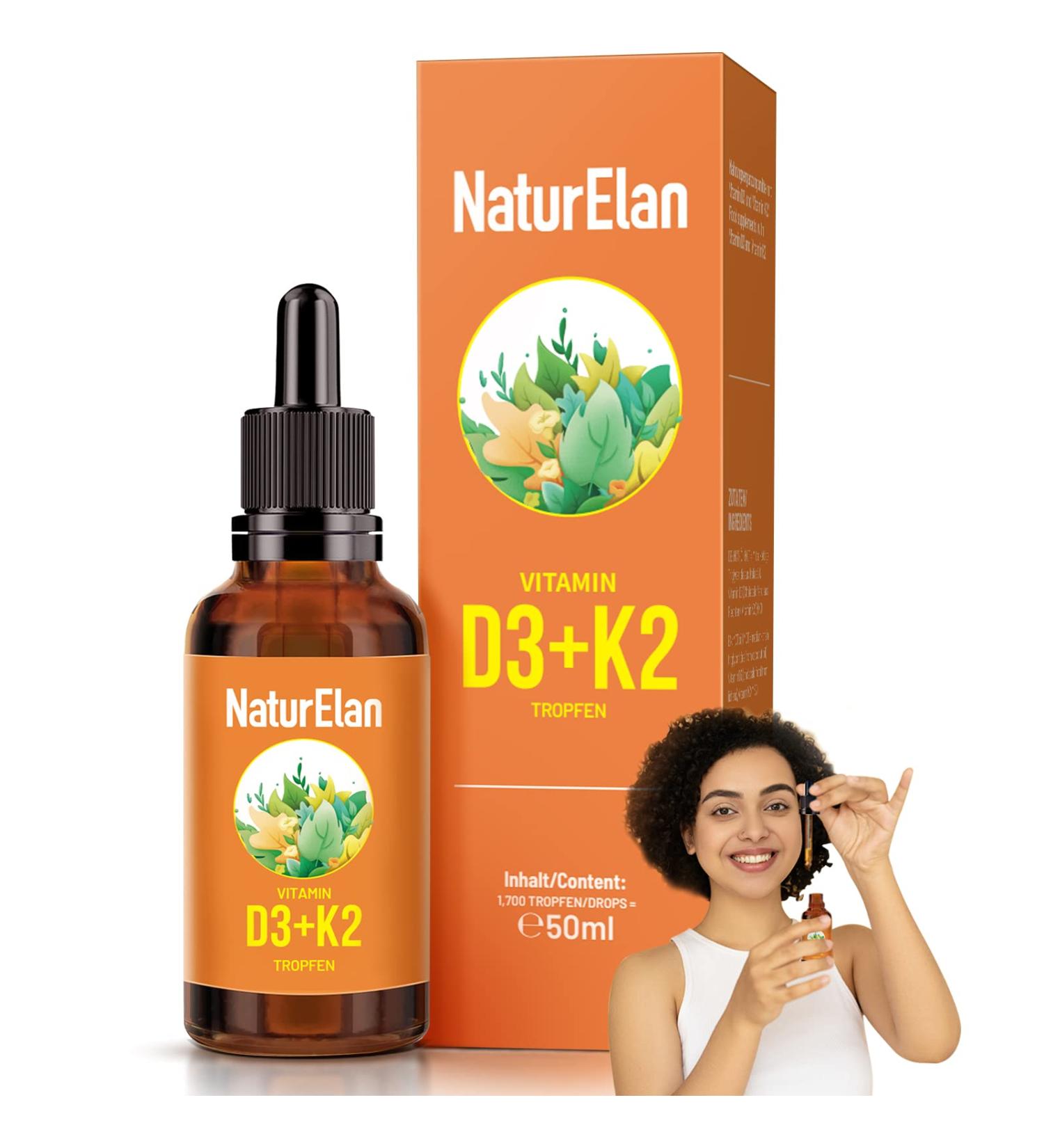 Buy High Dose Vitamin D3 K2 Drops - 50ml 1000 IU/Drop Vegan No Additives - Made in Germany - Buy Online on GoSupps.com