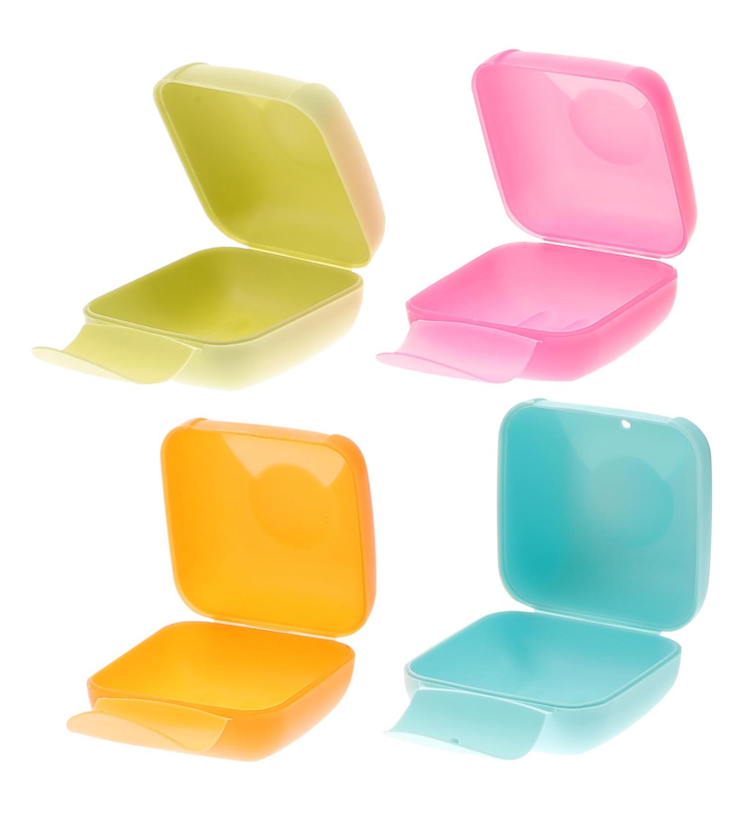 Healeved 4pcs Box Bathroom Soap Dish Soap Savers Case Container Soap Dish Holder Soap Dish with Lid and Drainage Soap Dish Case Draining Soap Saver Soapdish Handmade Soap Travel Soap Box 7.00X7.00X4.00CM As Shown - Buy Online on GoSupps.com