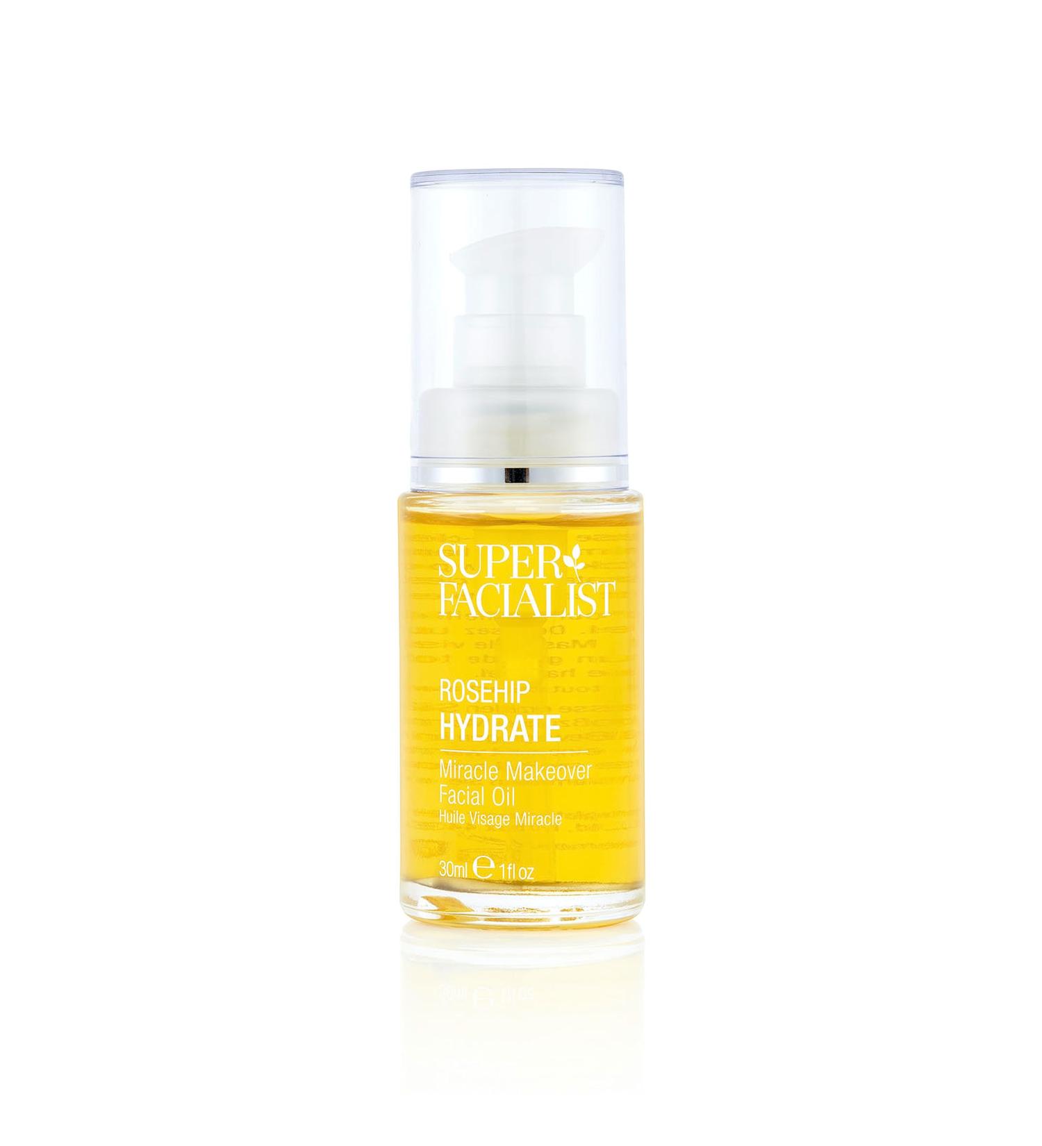 Super Facialist Rose Brighten & Refine Face Oil - Vegan Aromatherapy Blend for Dry & Sensitive Skin - 30ml - Buy Online on GoSupps.com