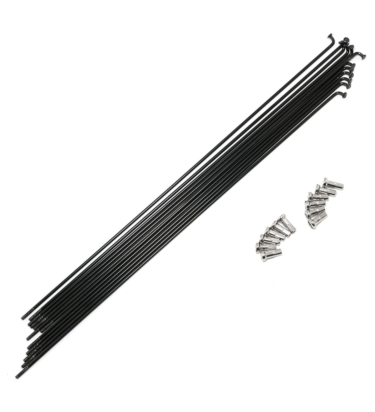12pcs Black 304 Stainless Steel 260mm 14G Spokes with Copper Cap for Mountain Bike/Road Bike - Buy Online on GoSupps.com