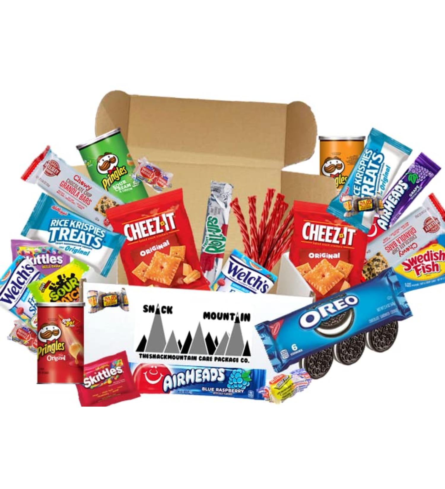 Snack Mountain Care Package (25 Count) Cookies Chewy Granola Bar Candy Chips Popcorn Variety Gift Bundle Mix College Students Holiday Assortment Basket - Buy Online on GoSupps.com